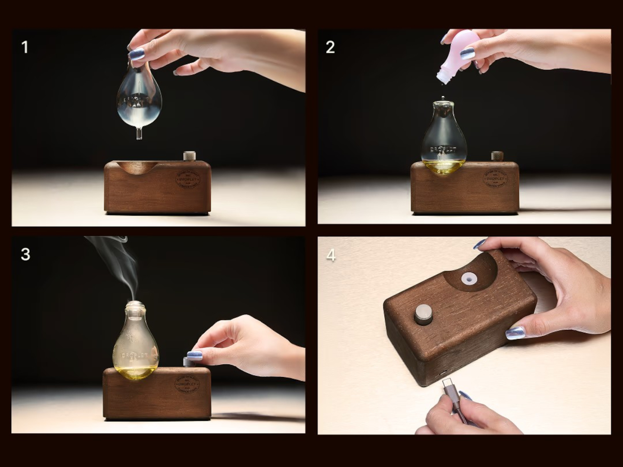 Hand blown glass，DROPLET，ScentAmplifier，Essential oil atomization，Tabletop decoration，
