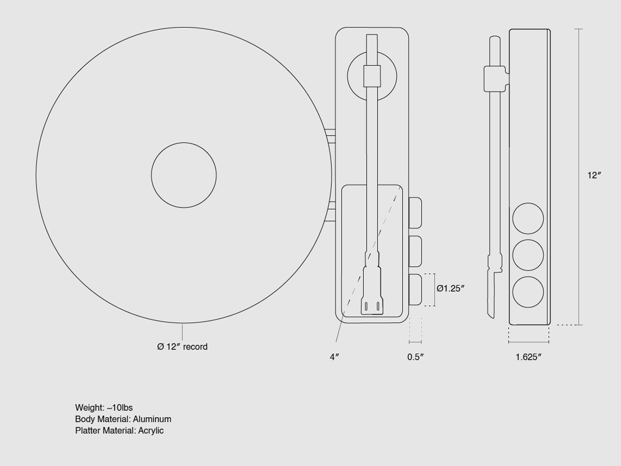 Vertical vinyl record player，Wall-mounted phono，aluminium alloy，Bluetooth player，Turntable，