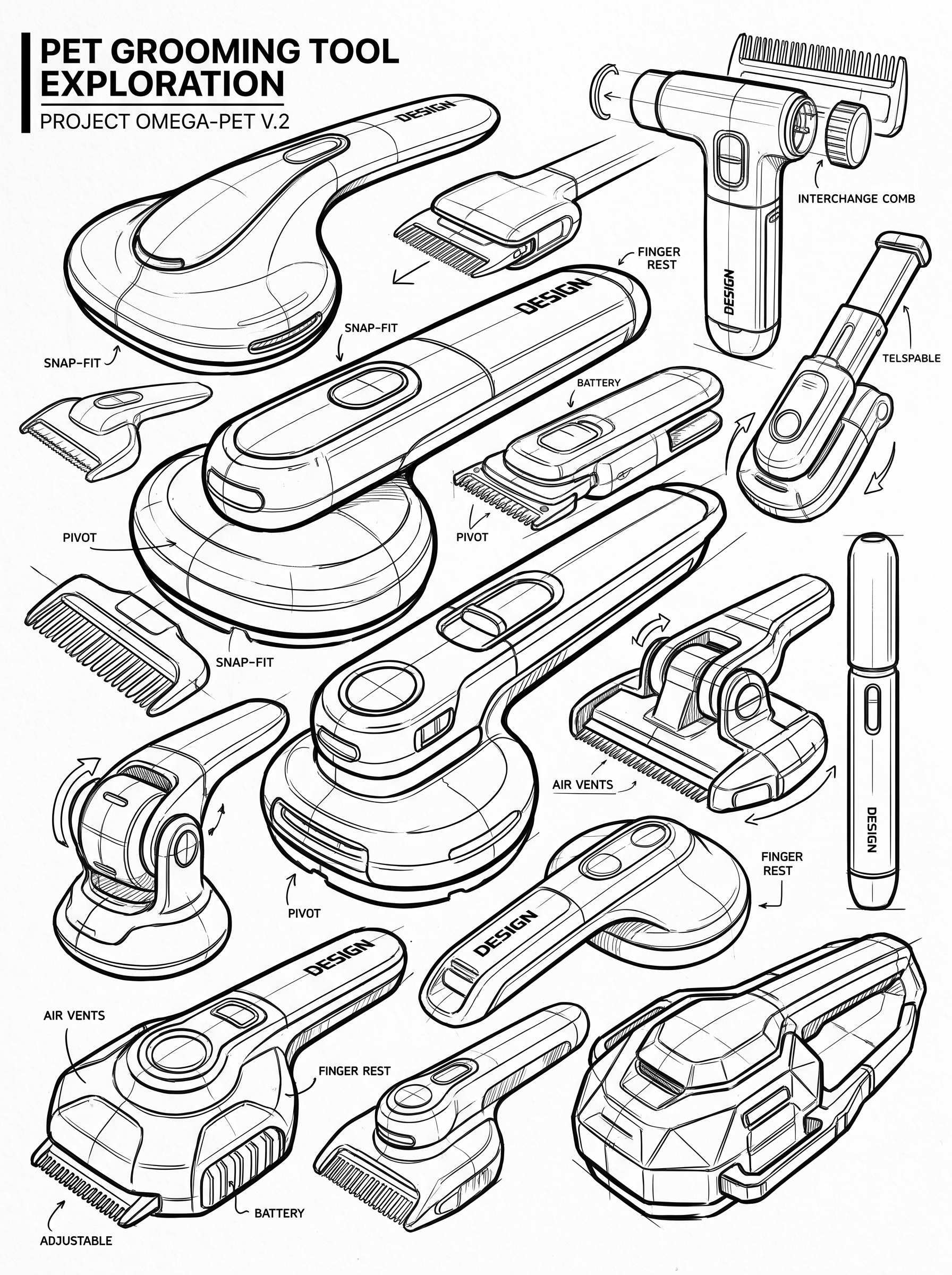 Hand drawn industrial design，