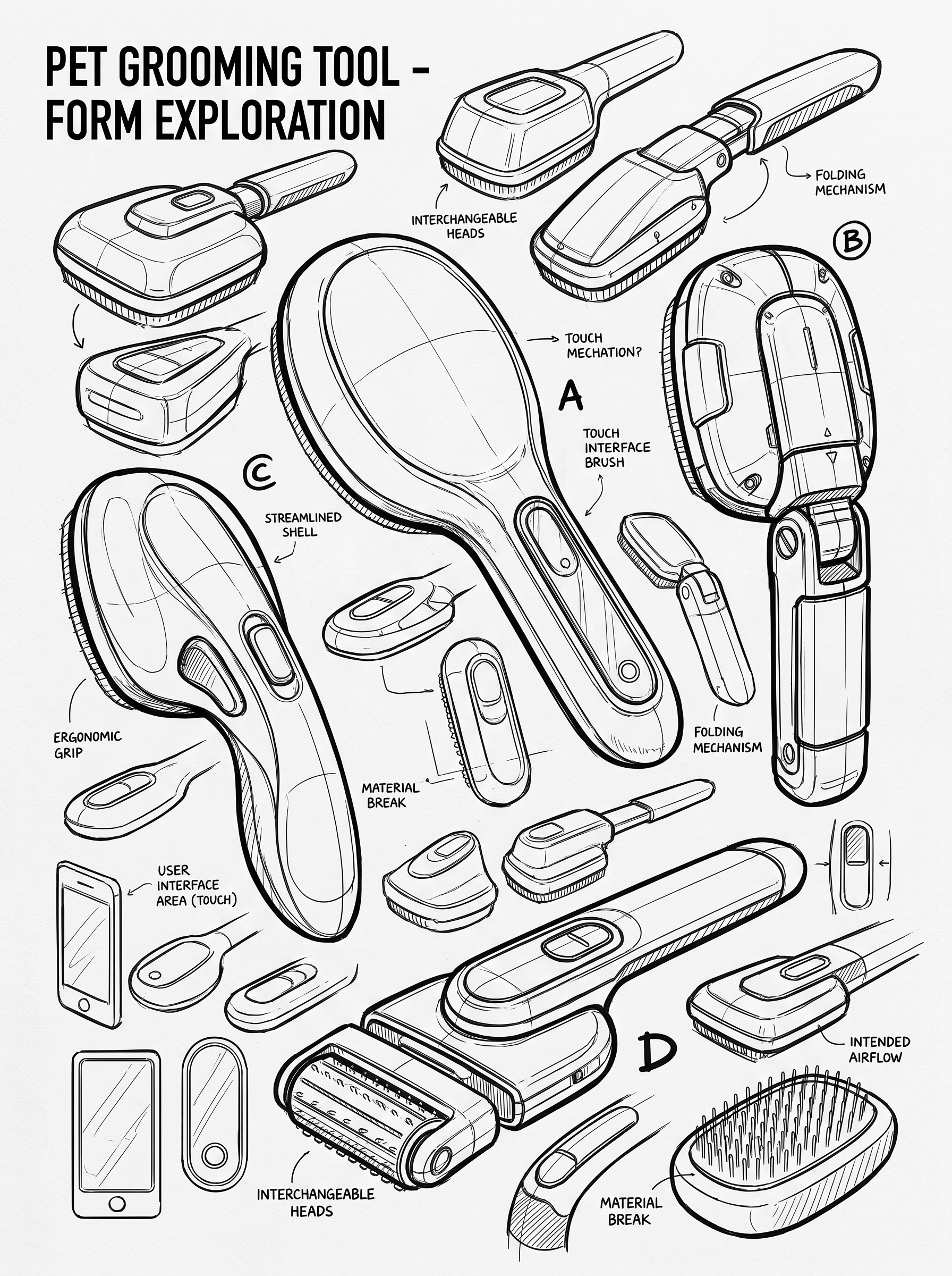 Hand drawn industrial design，