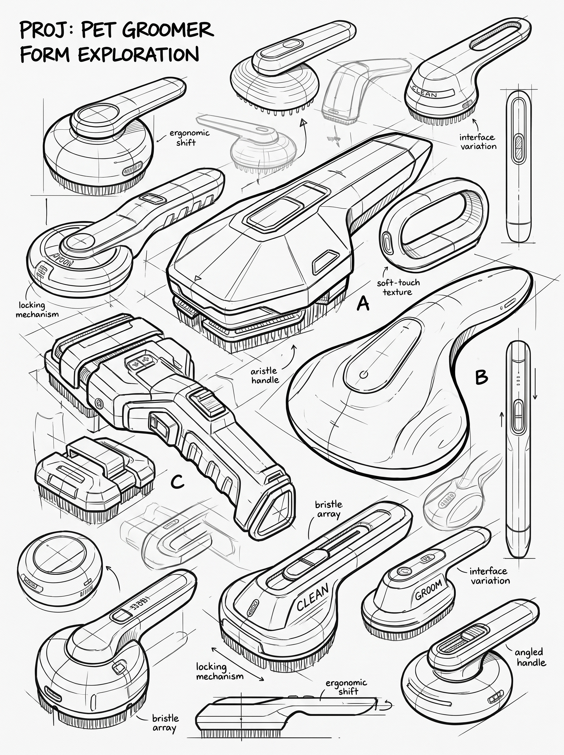 Hand drawn industrial design，