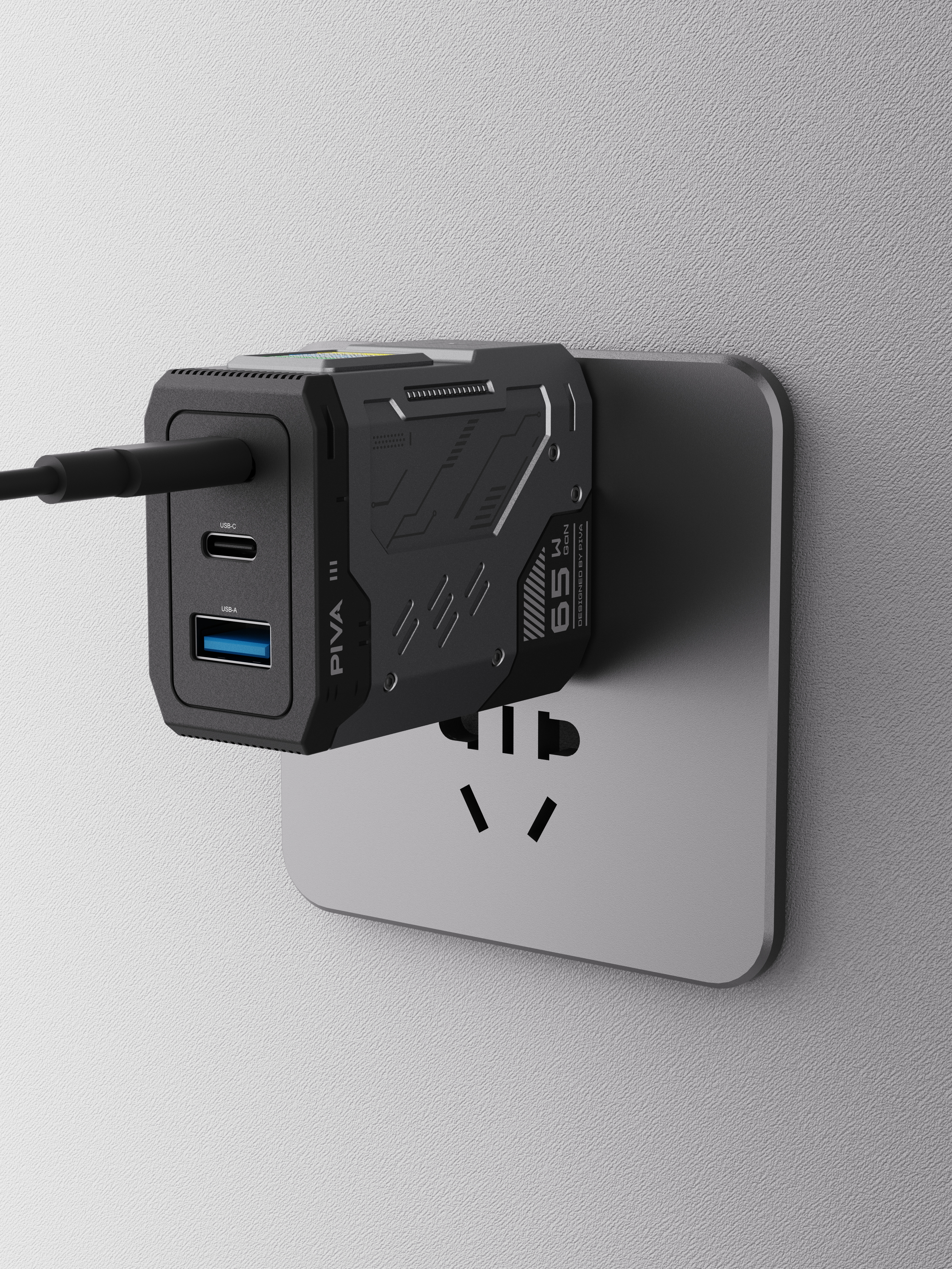 Gallium Nitride Charging Head，PD fast charging head，65W charging head，Charger，Multi device charging，