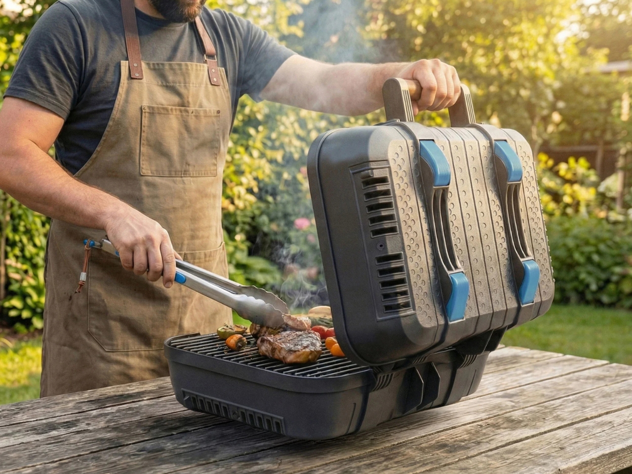 odeo Grill & Smoker，Charcoal Barbecue Smoke Oven，Outdoor equipment，Picnic Tools，
