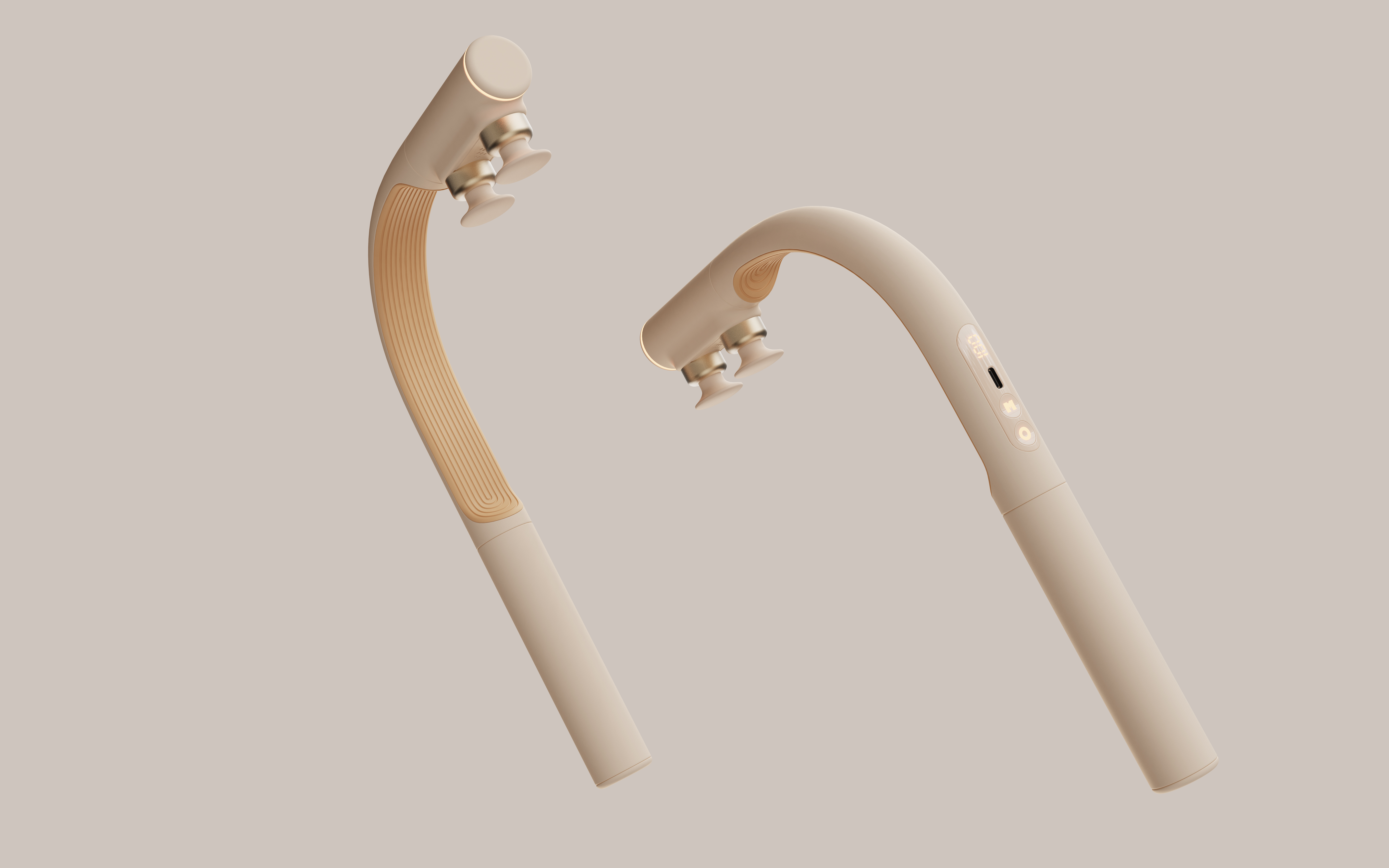 Fascia gun，double-headed fascia gun，Not relying on others，Personal care products，Massage apparatus，Low saturation color，Refreshing sense，