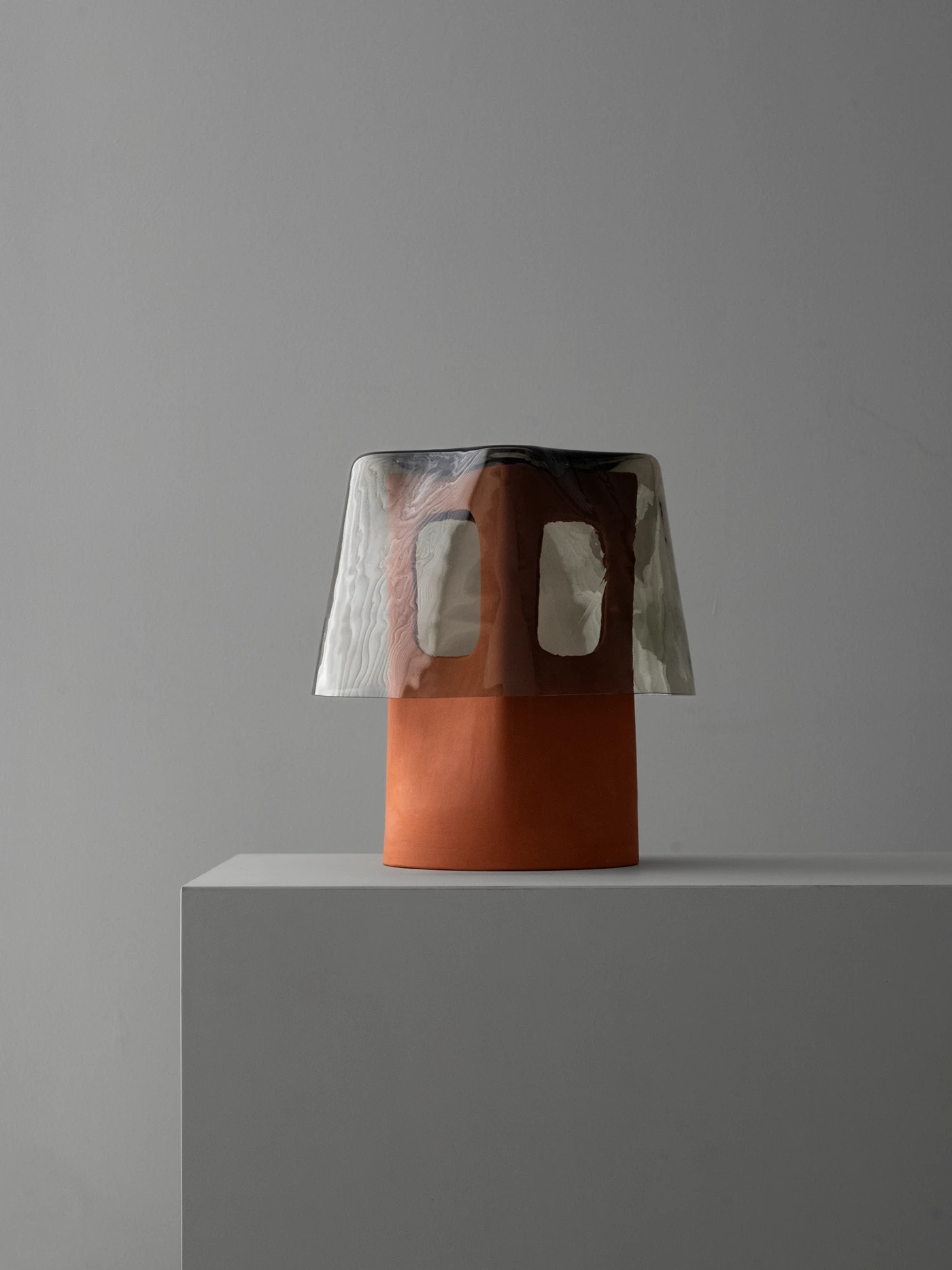 The Mesia Lamp，Ceramic table lamp，Hand blown glass，Mediterranean Wind，Process lamps and lanterns，