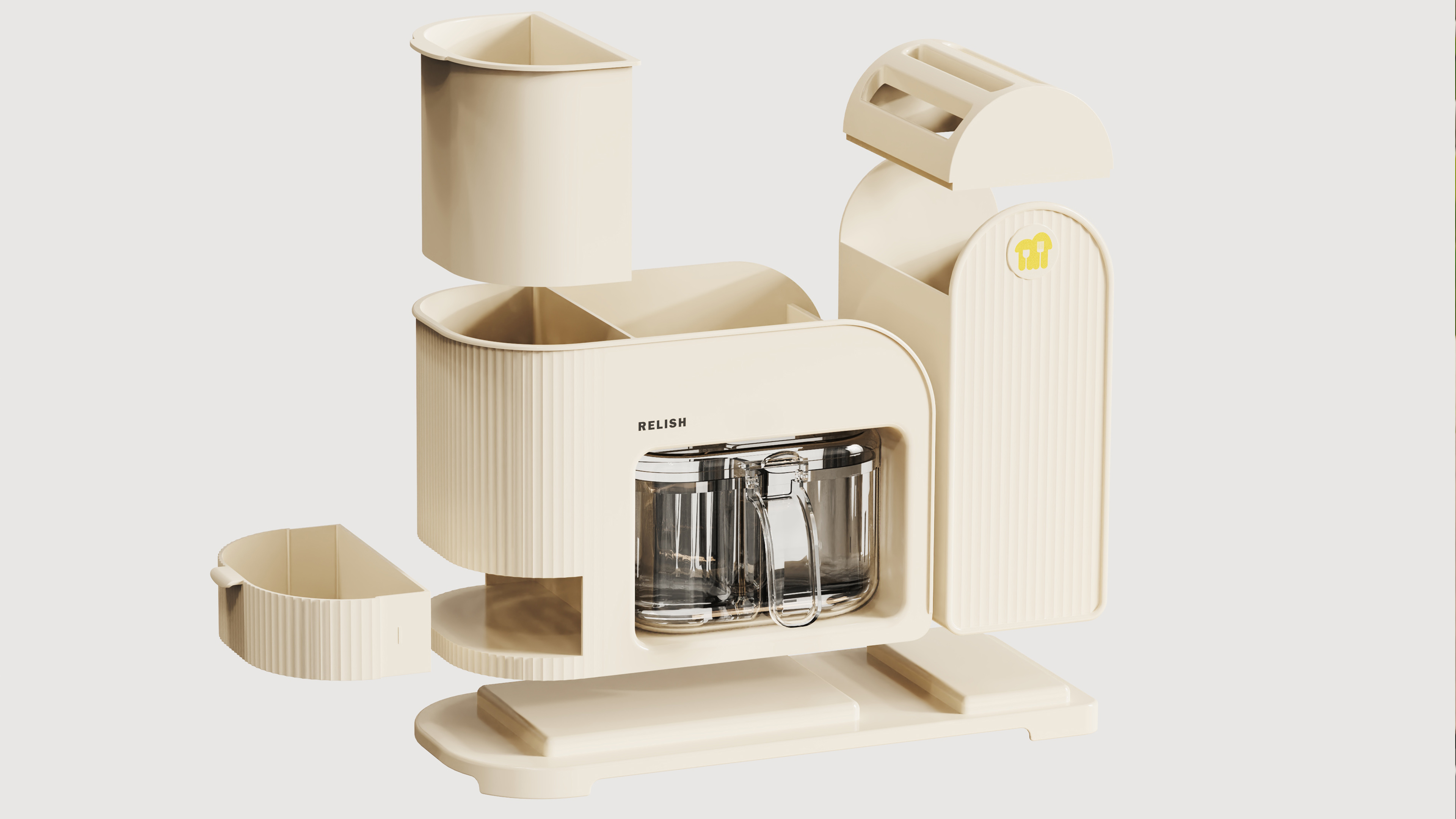 product design，industrial design，Multi-functional kitchen rack design，Kitchen Storage Design，Multi-functional storage product design，Product design case，Household Products Design，Kitchen supplies design，