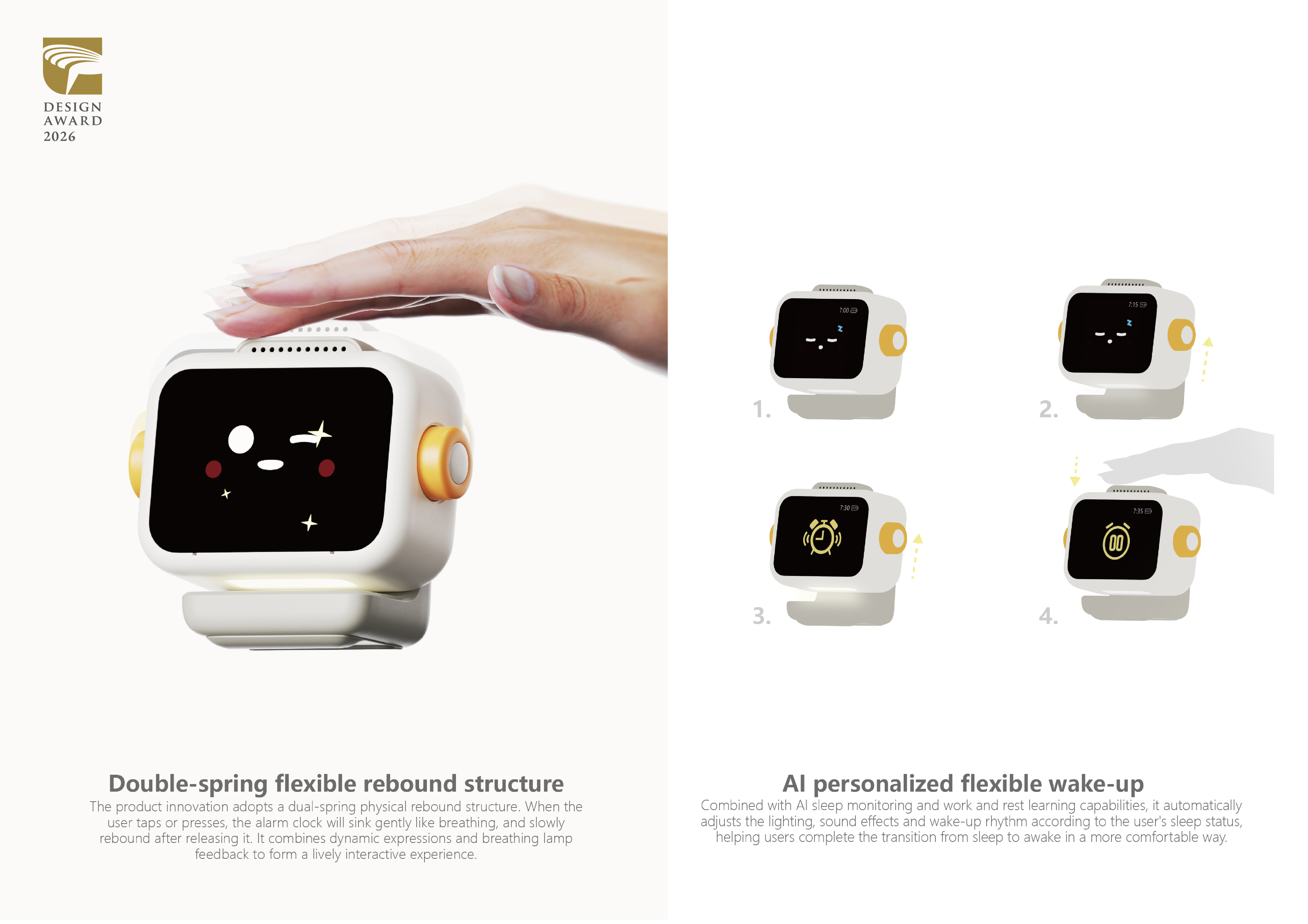 SUNIM Sunrise Impression Design，industrial design，product design，Appearance design，Intelligent alarm clock，AI Alarm Clock，