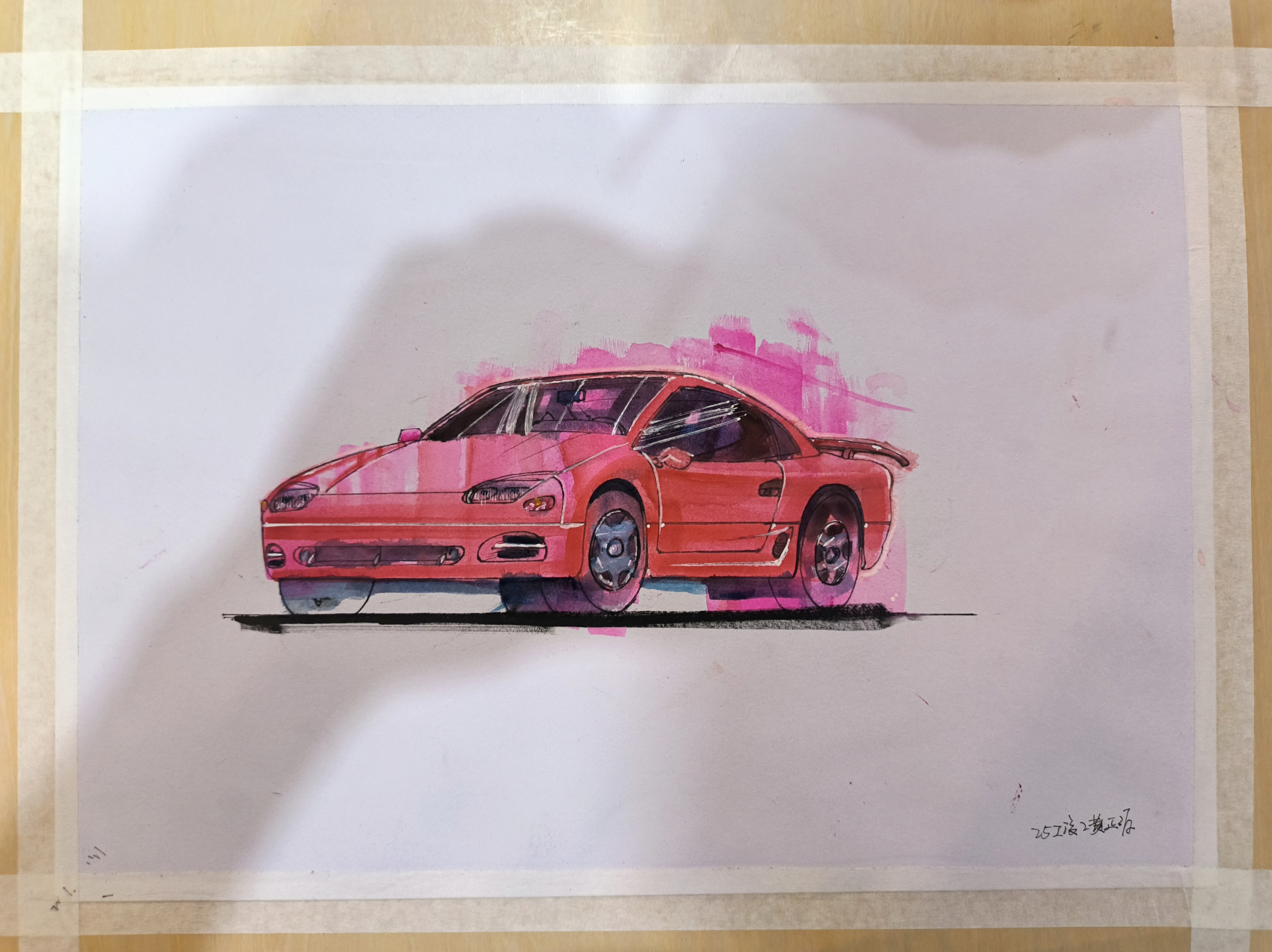 Hand drawn，Sports car，