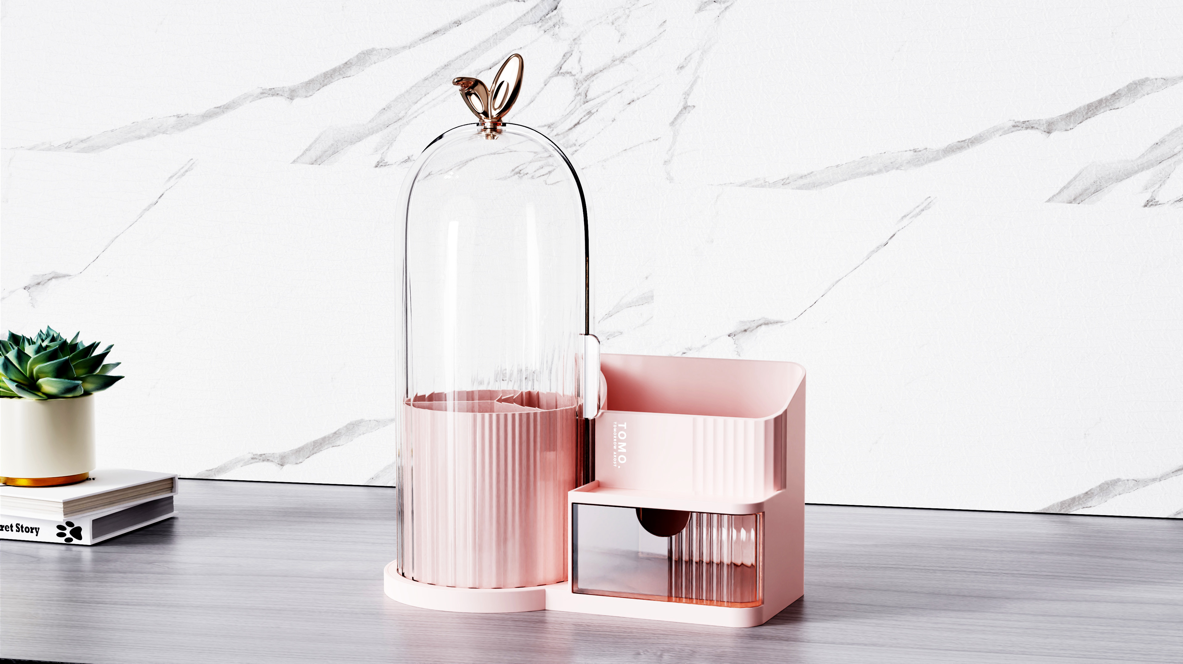 Desktop storage box，Cosmetic storage，Cosmetic brush storage，Beauty storage box，