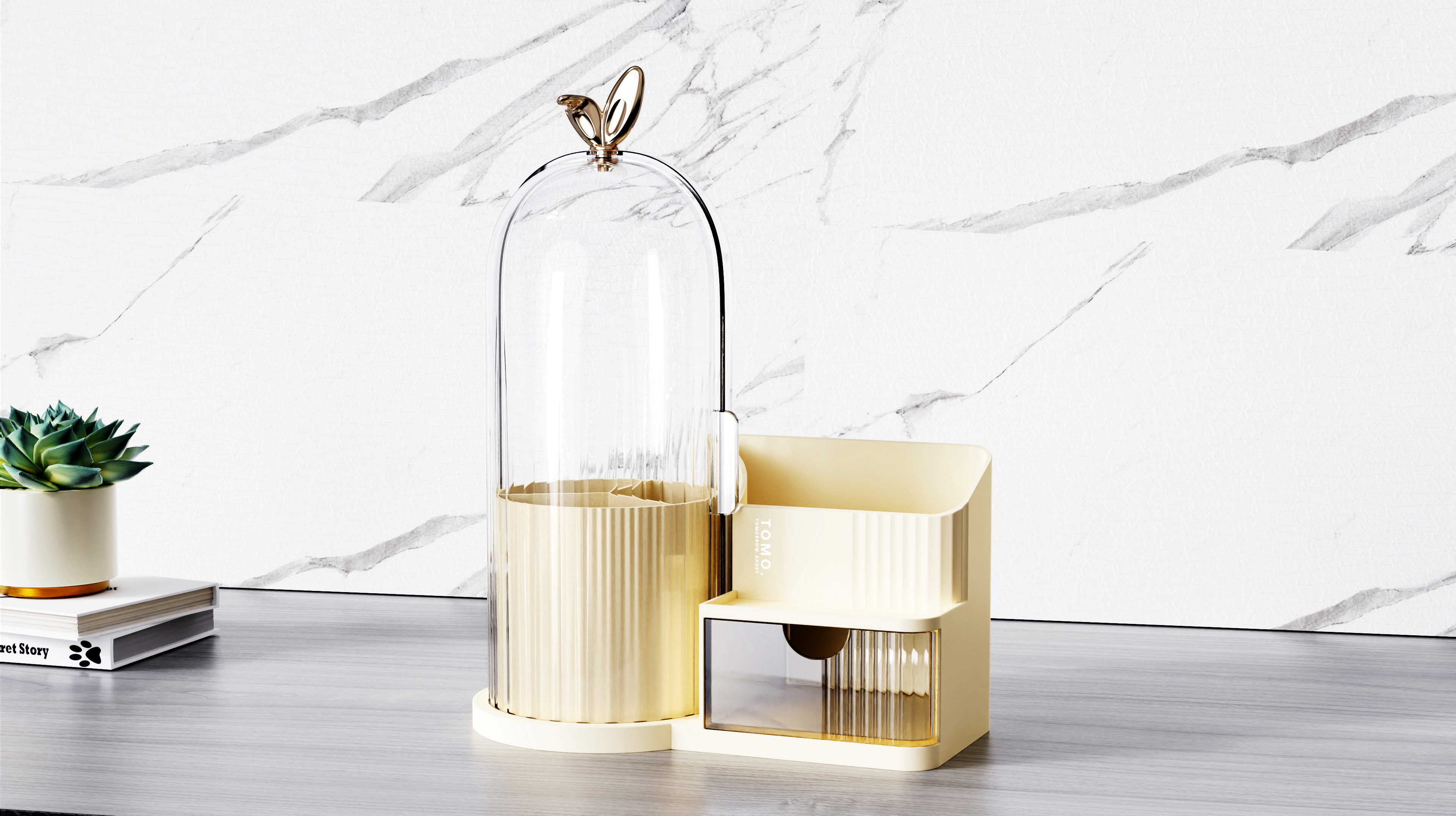 Desktop storage box，Cosmetic storage，Cosmetic brush storage，Beauty storage box，