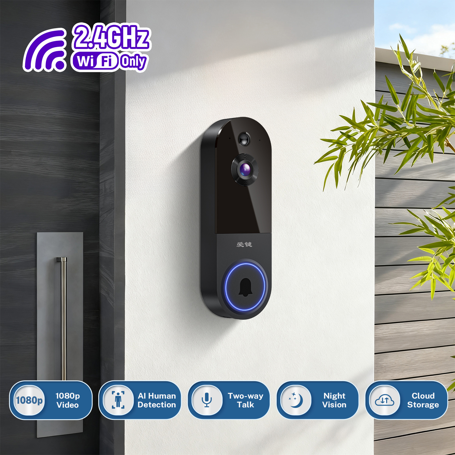 Industrial design, smart home, visual doorbell，