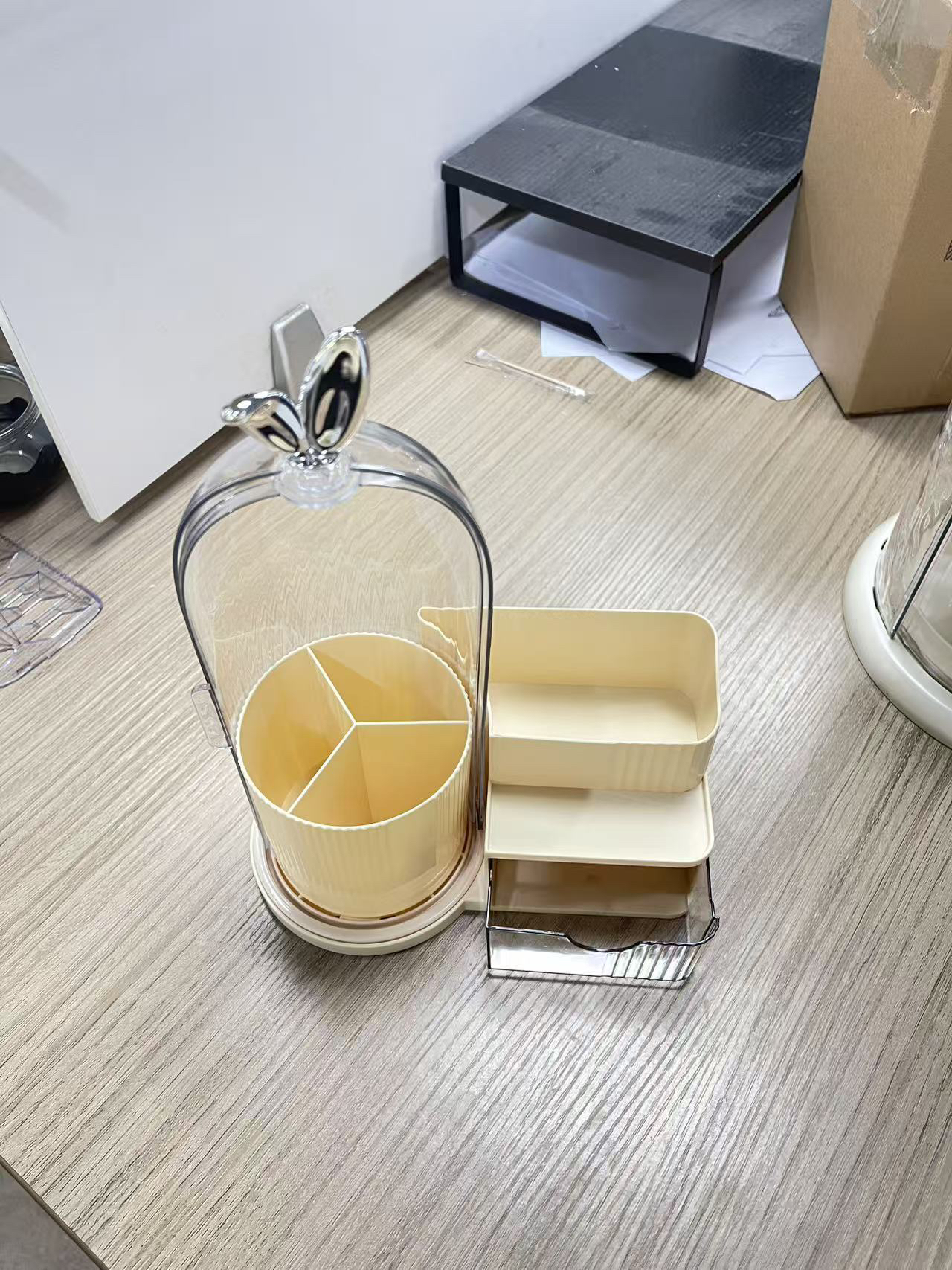 Desktop storage box，Cosmetic storage，Cosmetic brush storage，Beauty storage box，