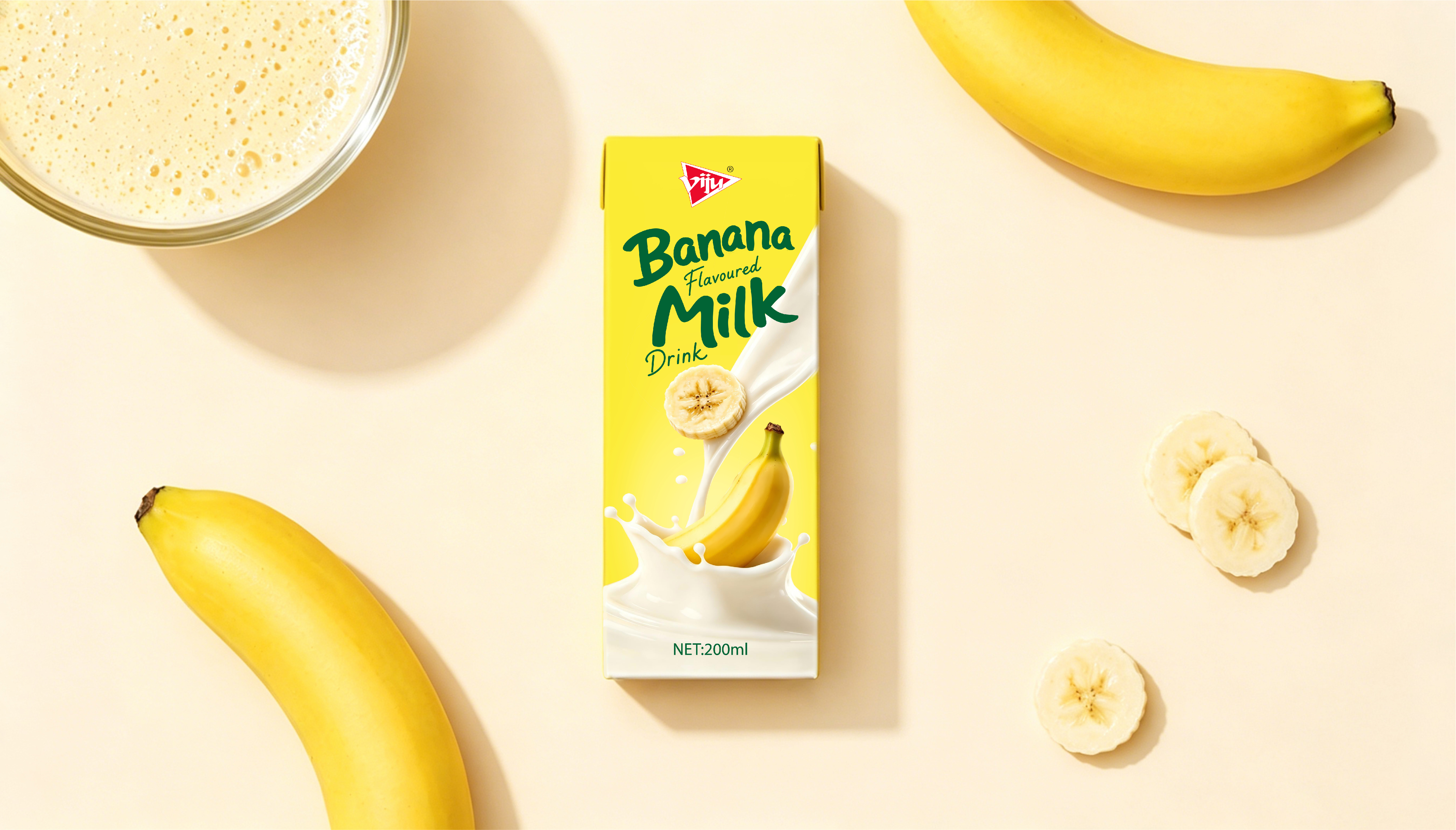 packing design，beverage packaging，Food packaging design，viju，Brand vision，Packaging Case，Banana milk，yellow，
