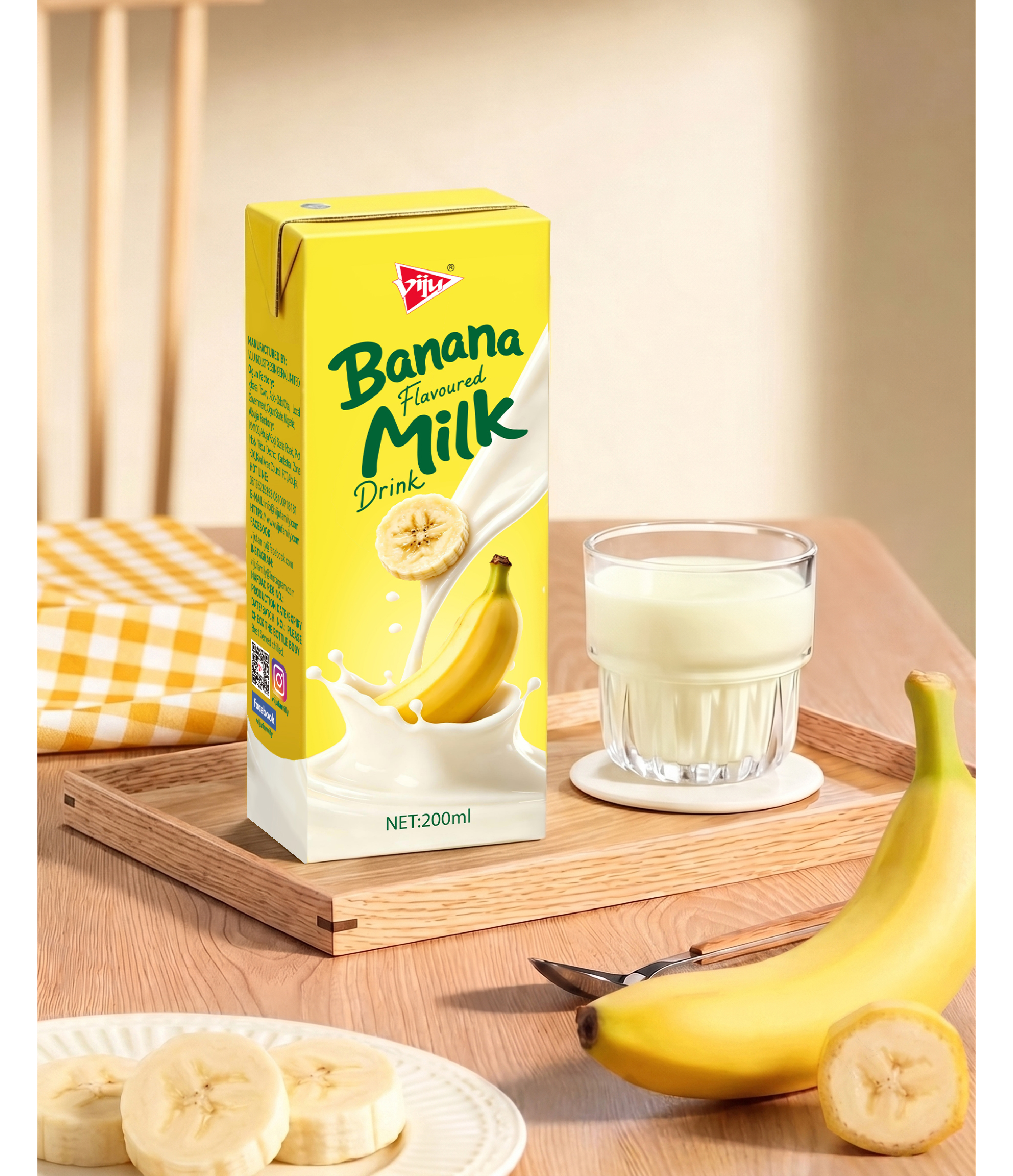 packing design，beverage packaging，Food packaging design，viju，Brand vision，Packaging Case，Banana milk，yellow，