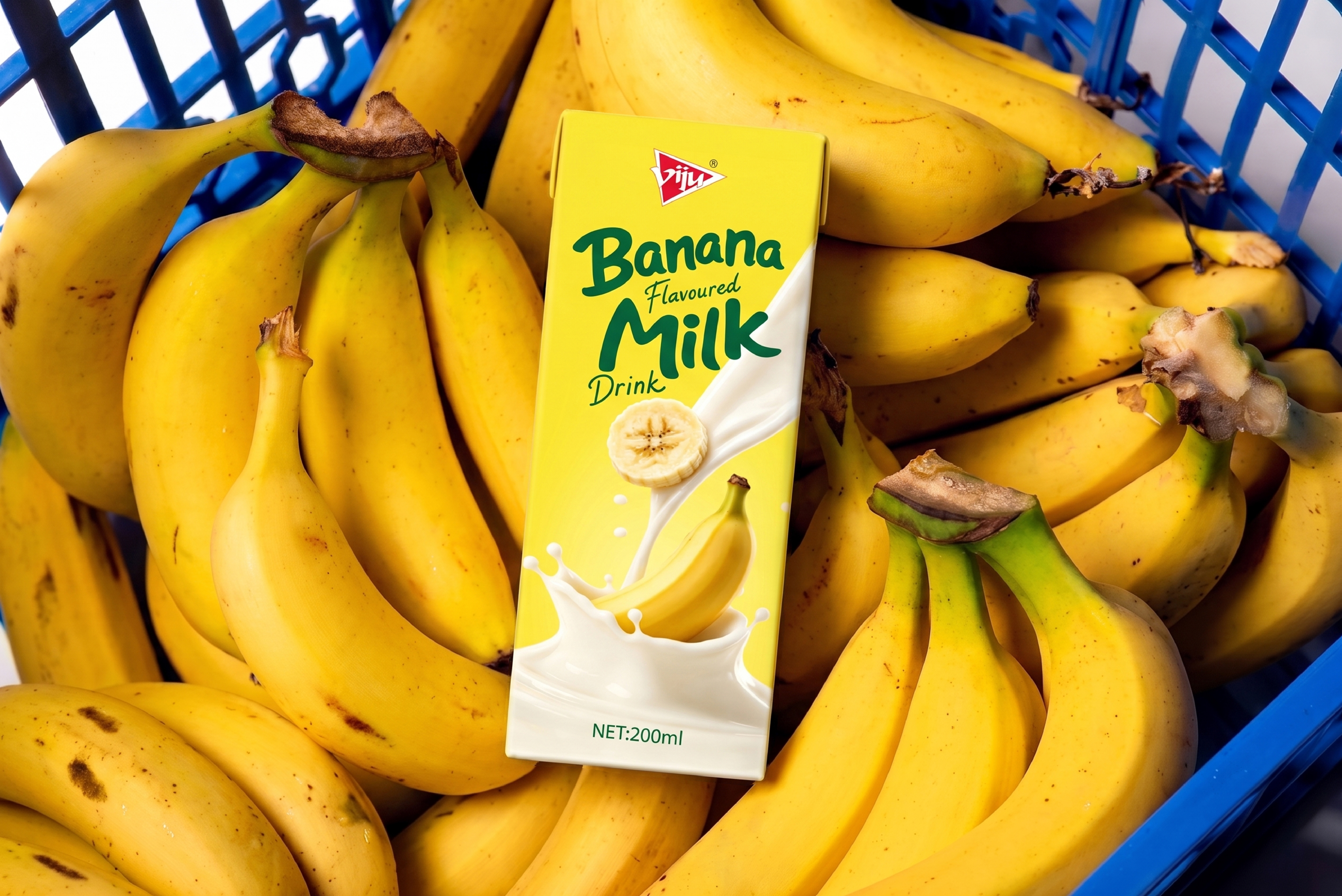 packing design，beverage packaging，Food packaging design，viju，Brand vision，Packaging Case，Banana milk，yellow，