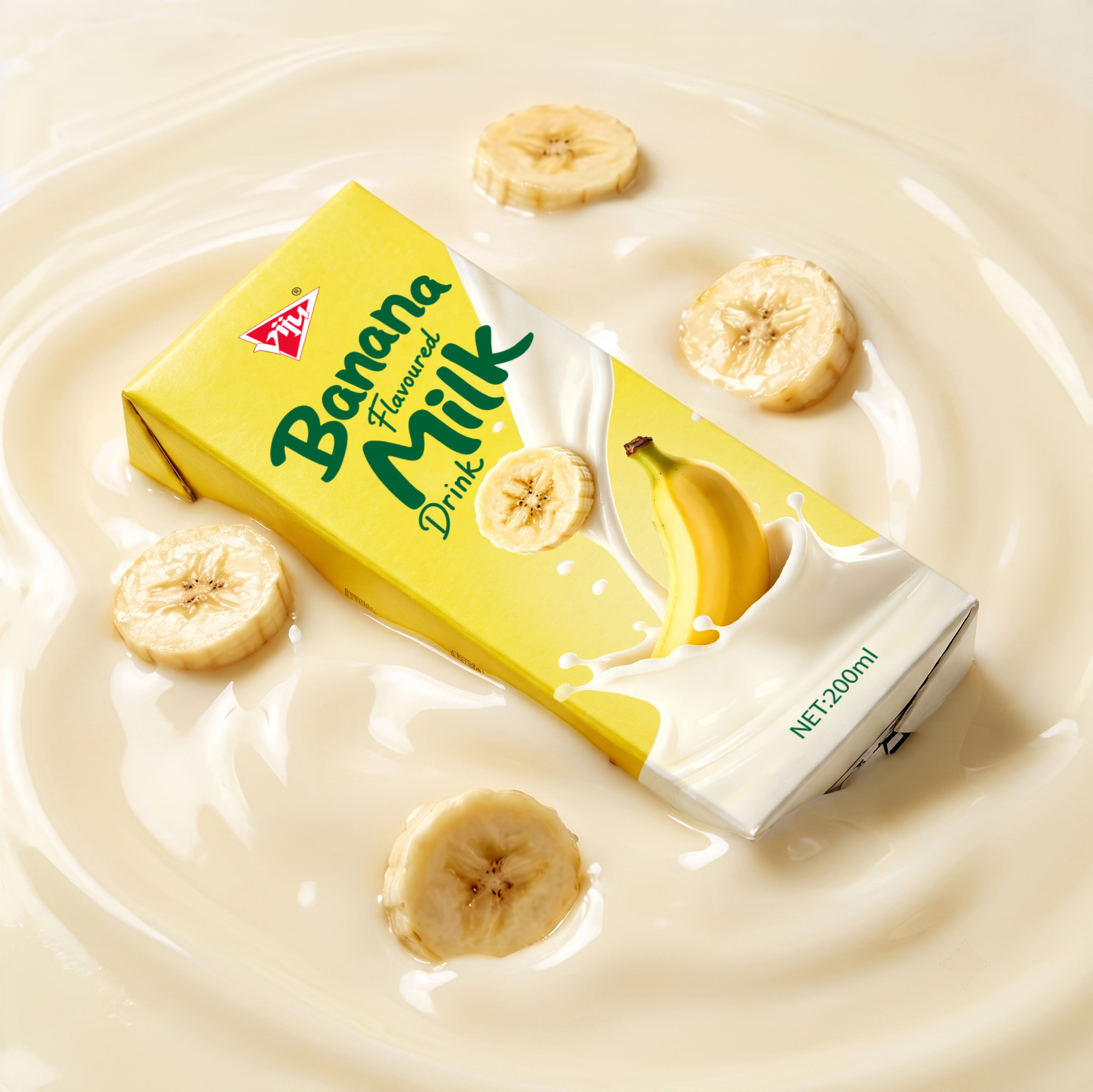 packing design，beverage packaging，Food packaging design，viju，Brand vision，Packaging Case，Banana milk，yellow，