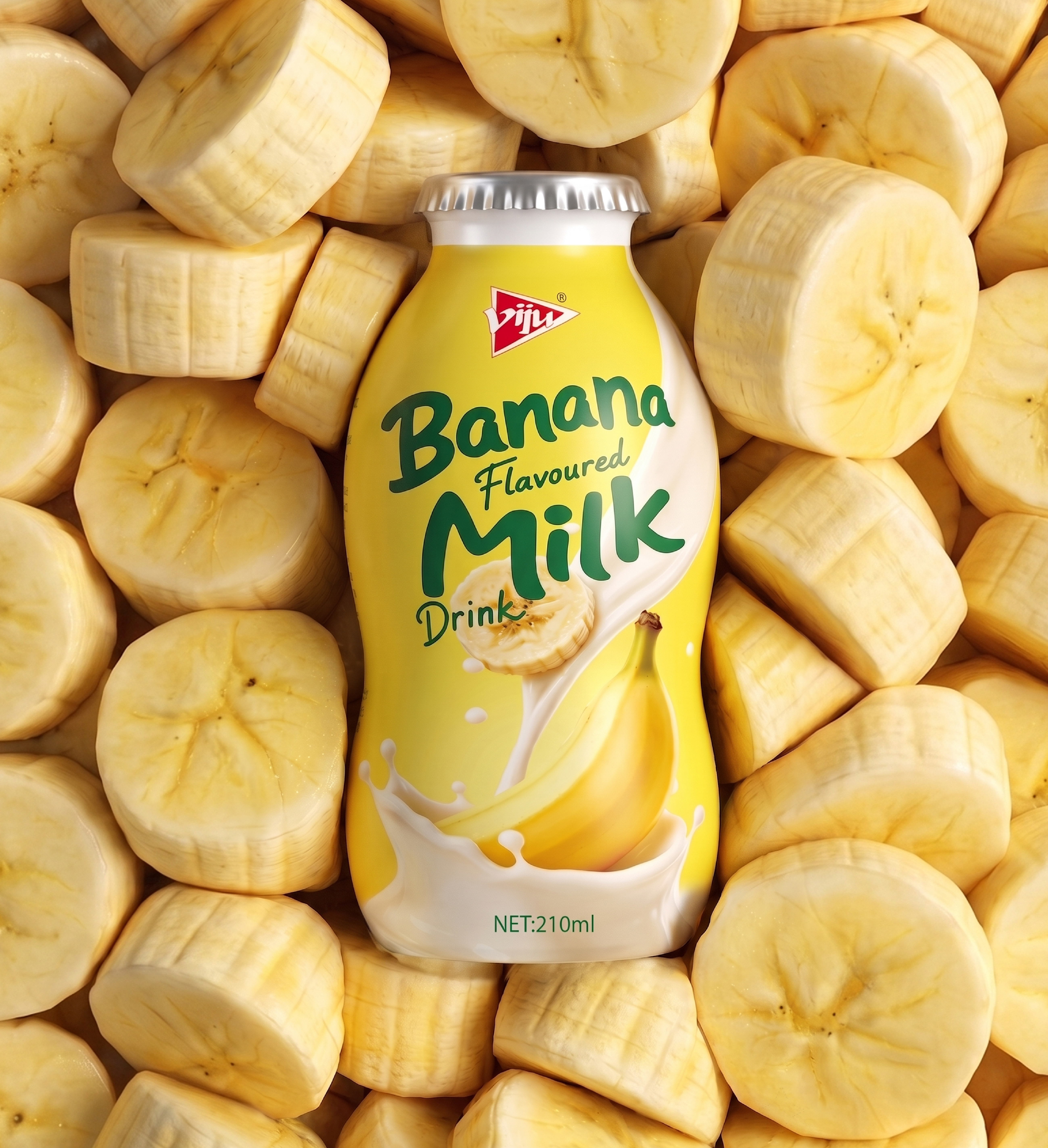 packing design，beverage packaging，Food packaging design，viju，Brand vision，Packaging Case，Banana milk，yellow，