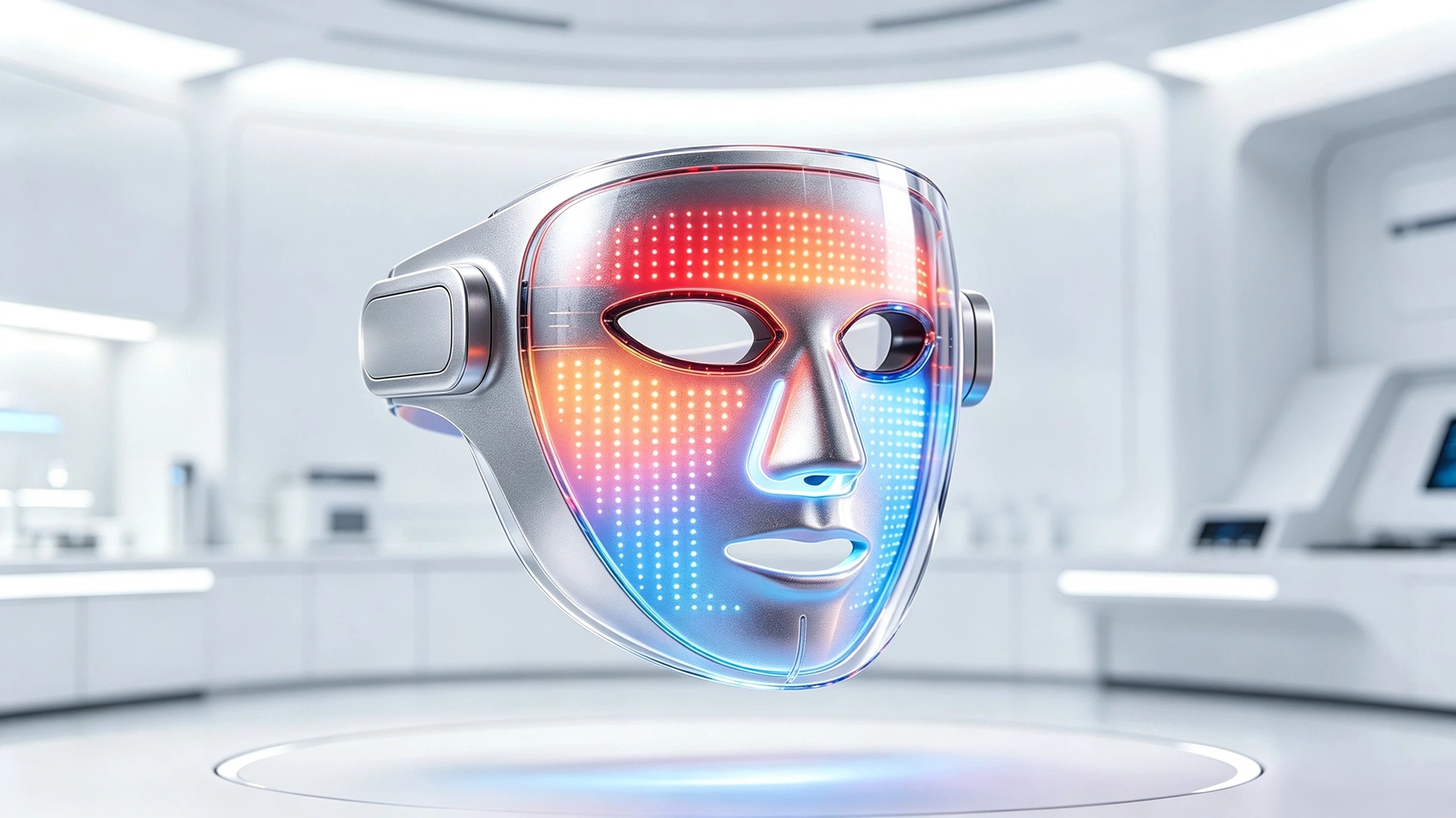 Skin rejuvenation with phototherapy，cosmetology，face shield，