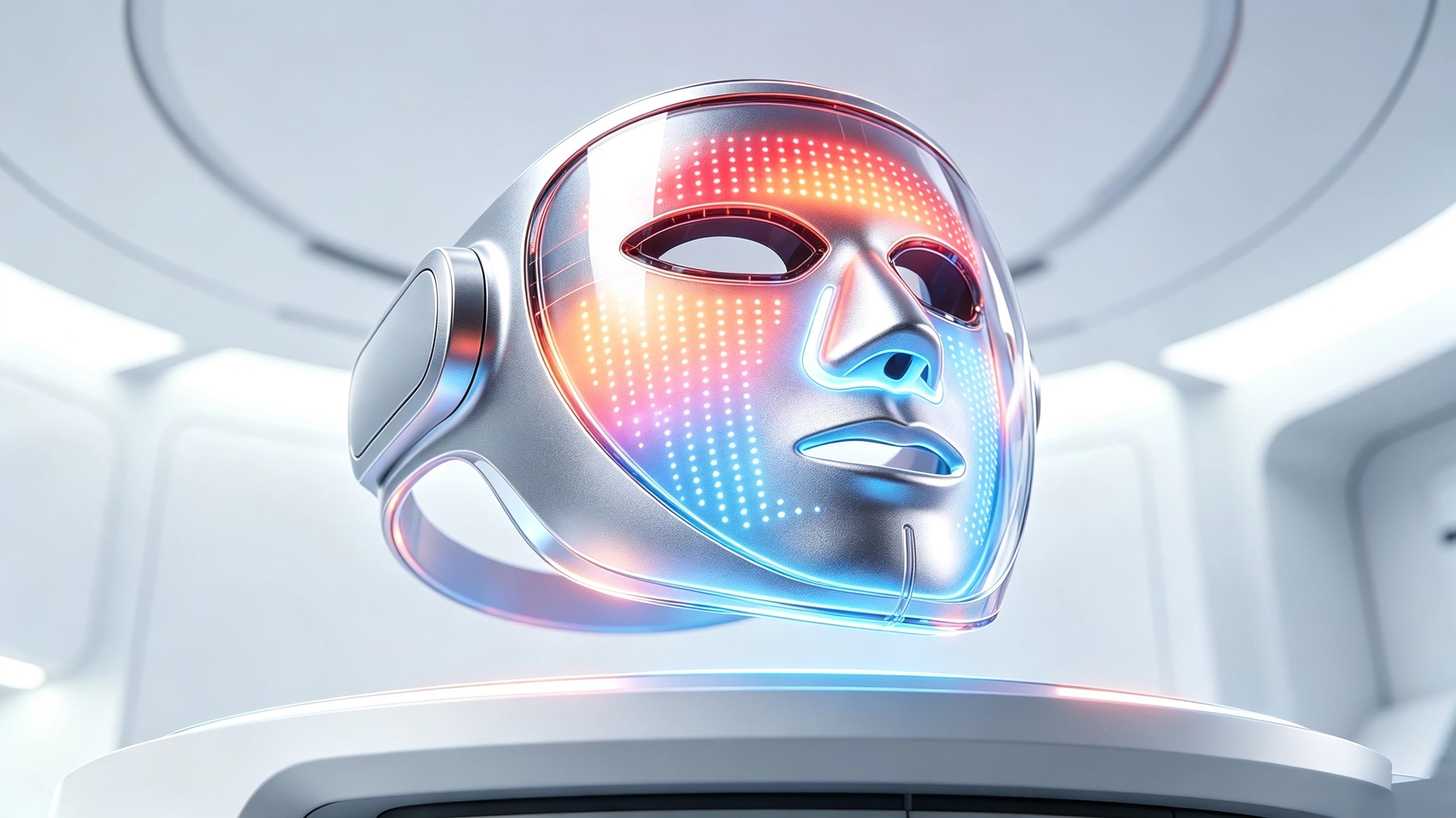 Skin rejuvenation with phototherapy，cosmetology，face shield，