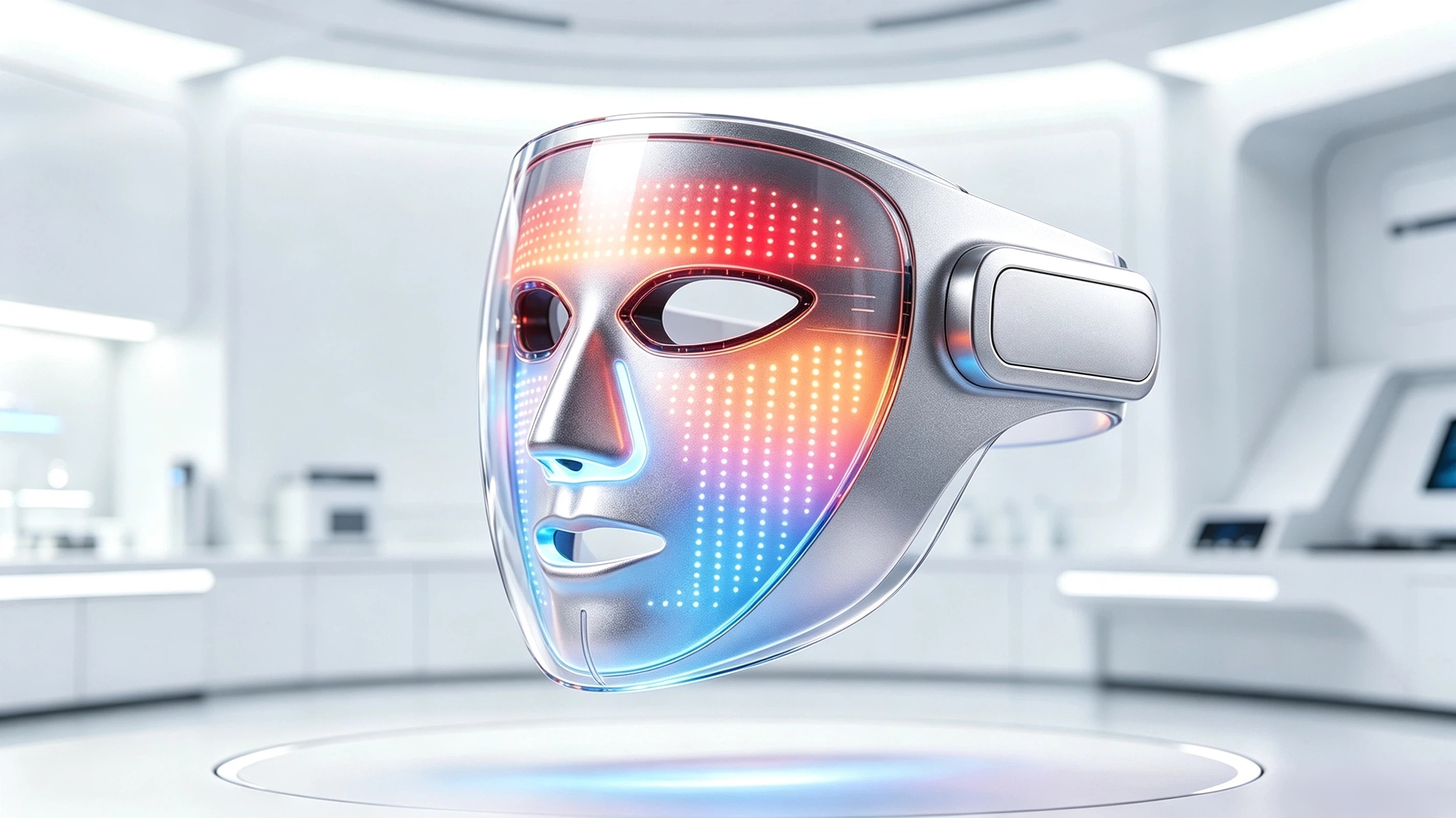 Skin rejuvenation with phototherapy，cosmetology，face shield，