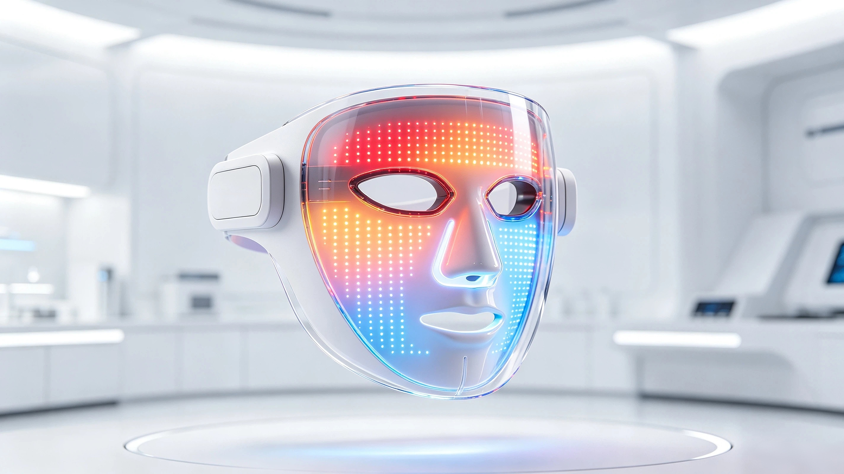 Skin rejuvenation with phototherapy，cosmetology，face shield，
