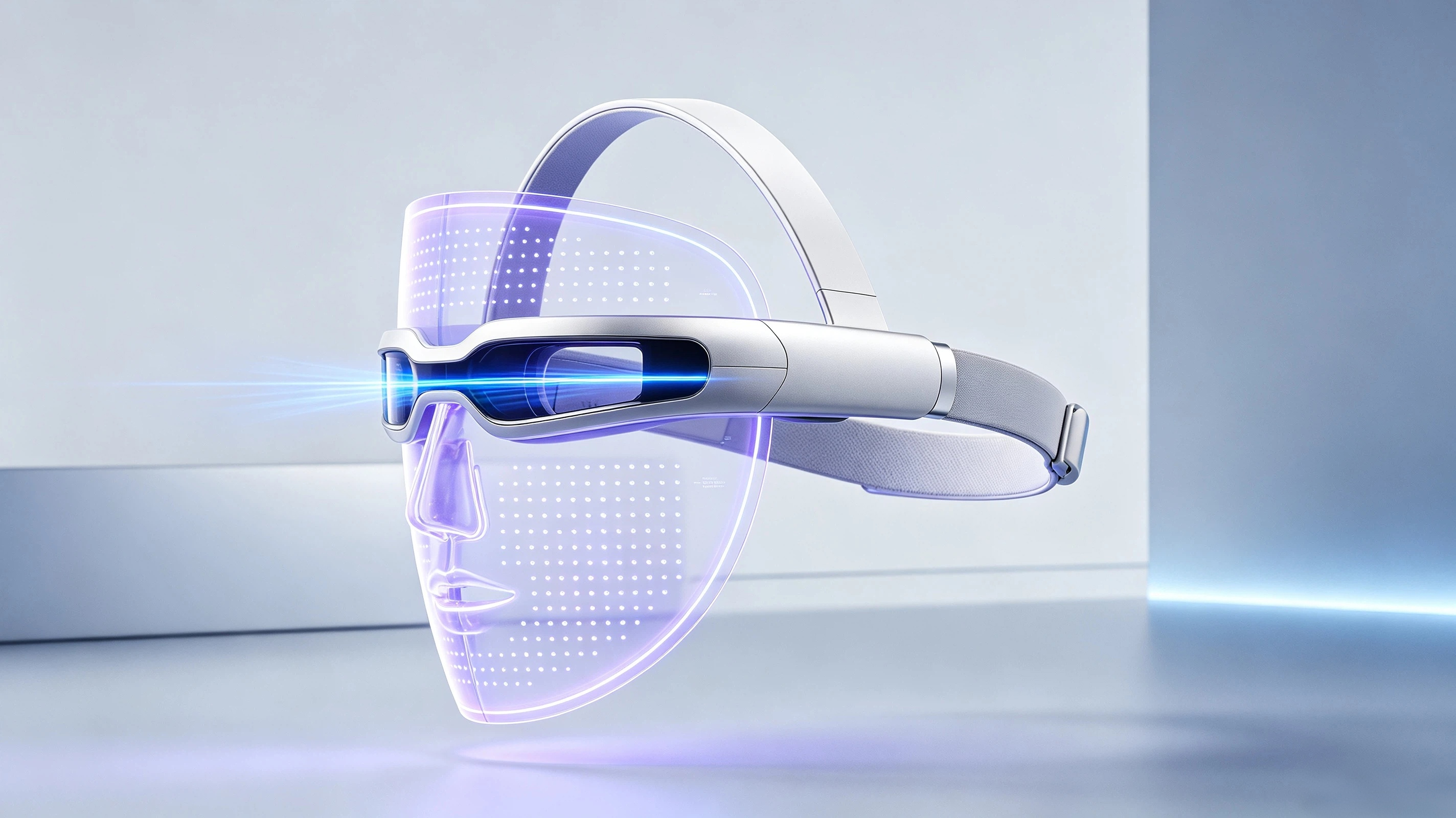 Skin rejuvenation with phototherapy，cosmetology，face shield，