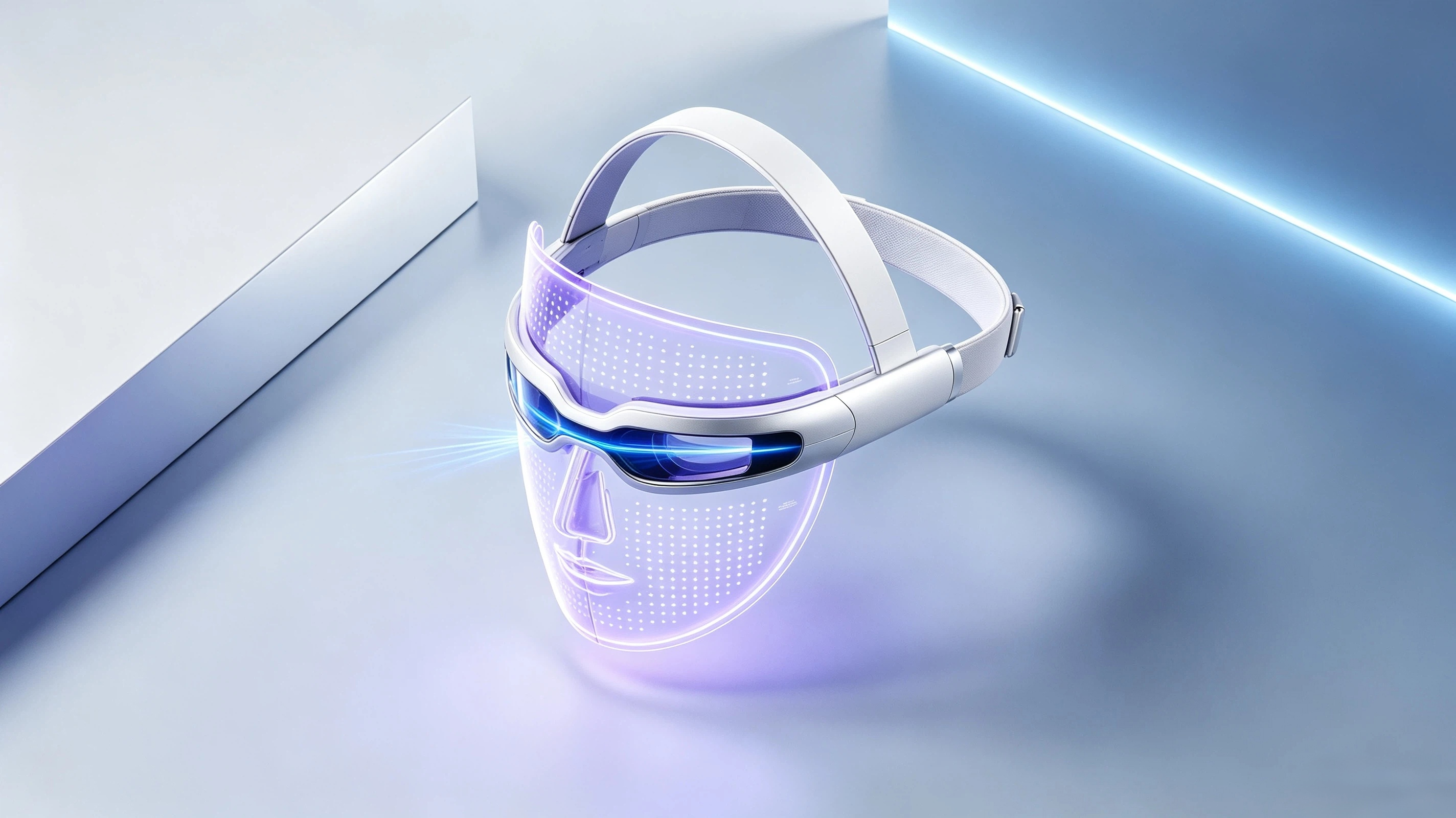 Skin rejuvenation with phototherapy，cosmetology，face shield，