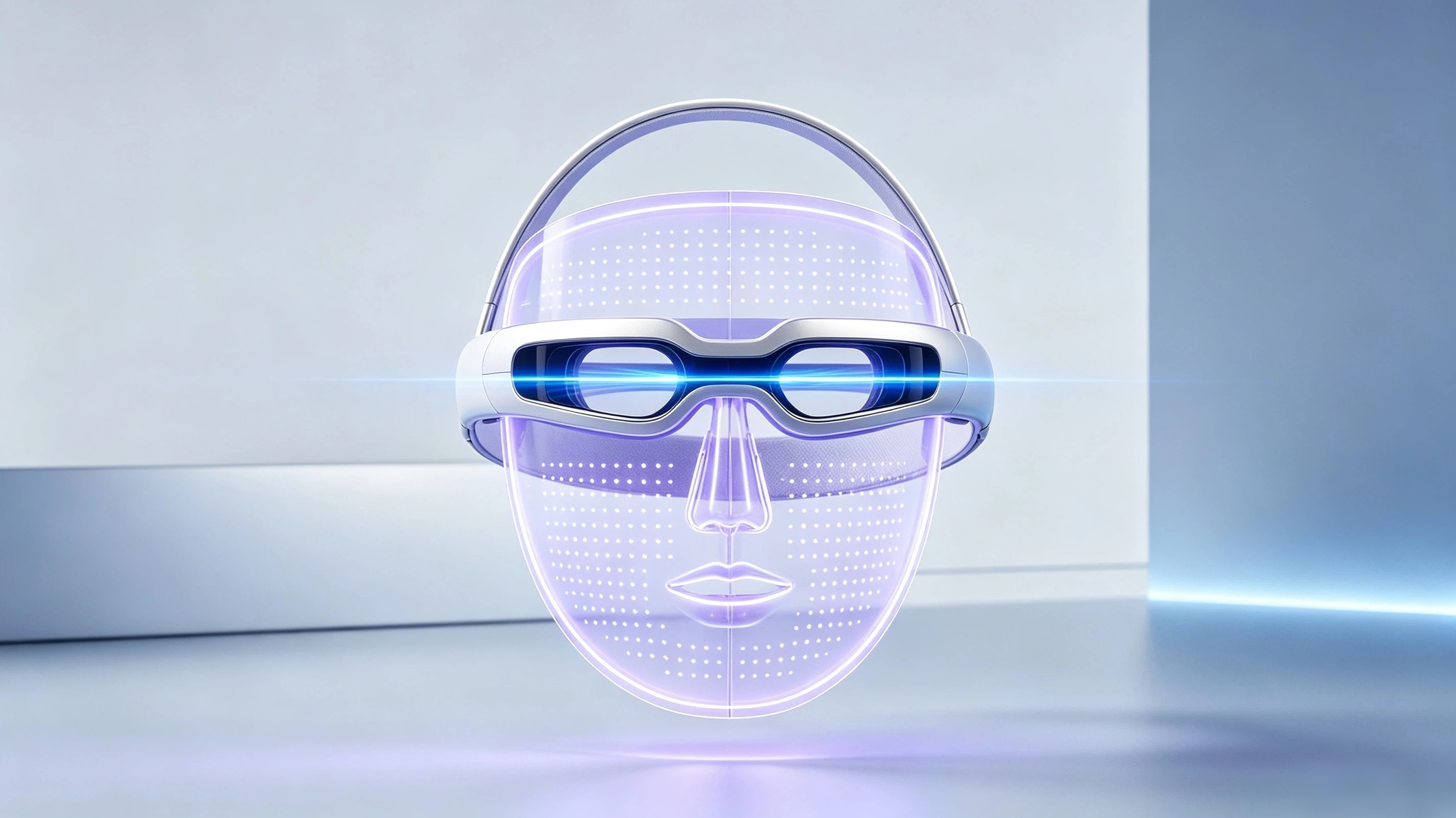 Skin rejuvenation with phototherapy，cosmetology，face shield，