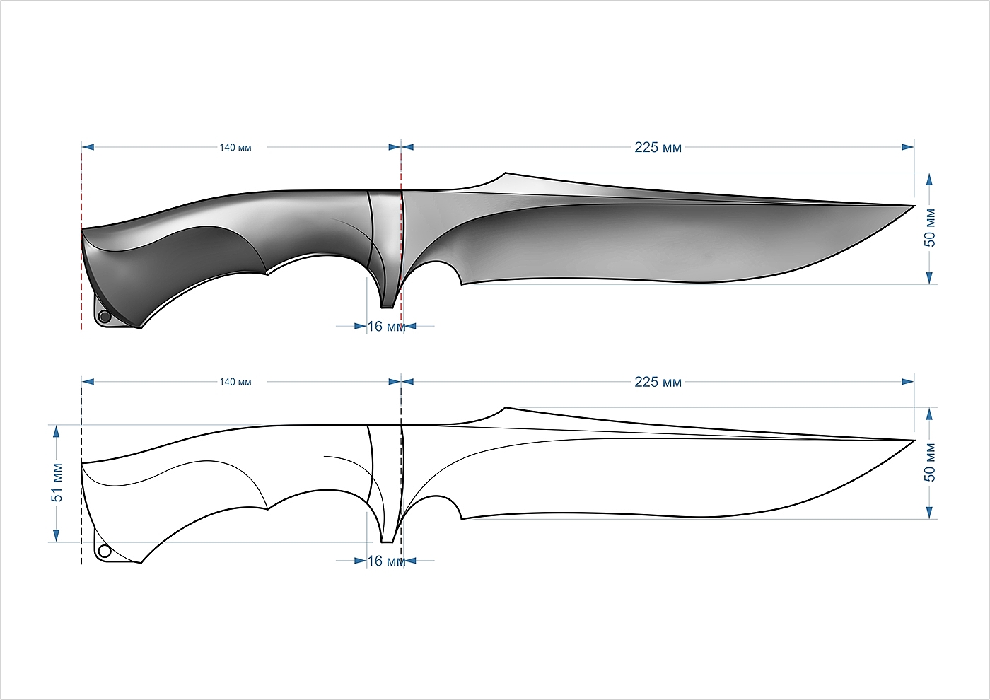 Knife "Predator"，outdoors，knife，