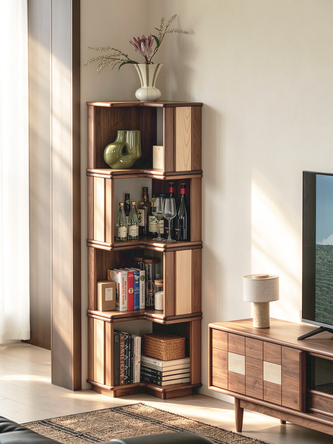 Black walnut furniture，Solid wood furniture，Original design，Residential Furniture，furniture design ，Module cabinet，