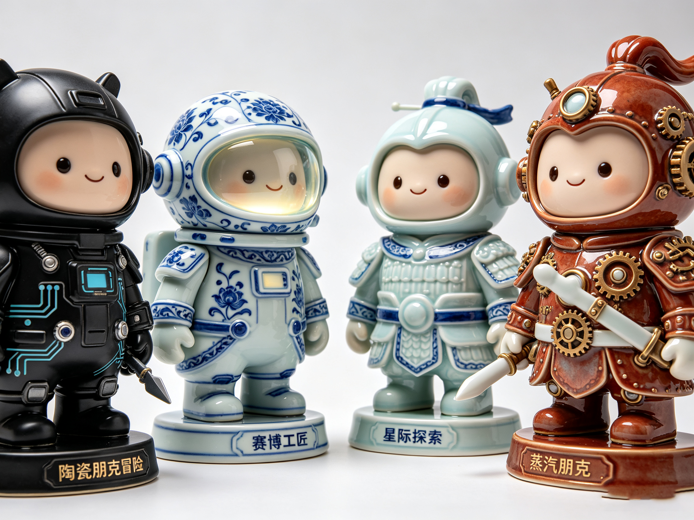 Design of Eastern Intangible Cultural Heritage Ceramic Trendy Toy Figure 1，