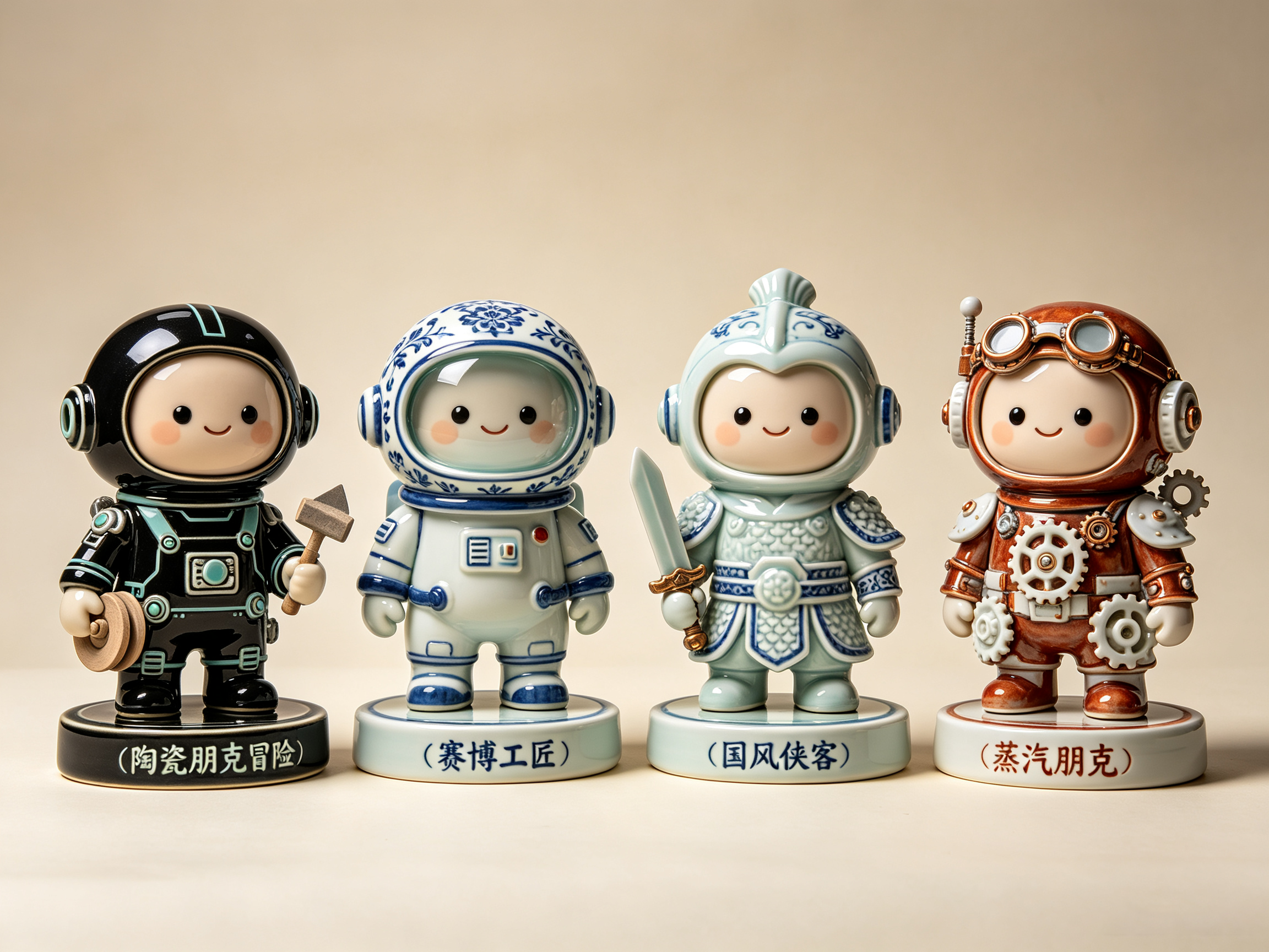Design of Eastern Intangible Cultural Heritage Ceramic Trendy Toy Figure 1，