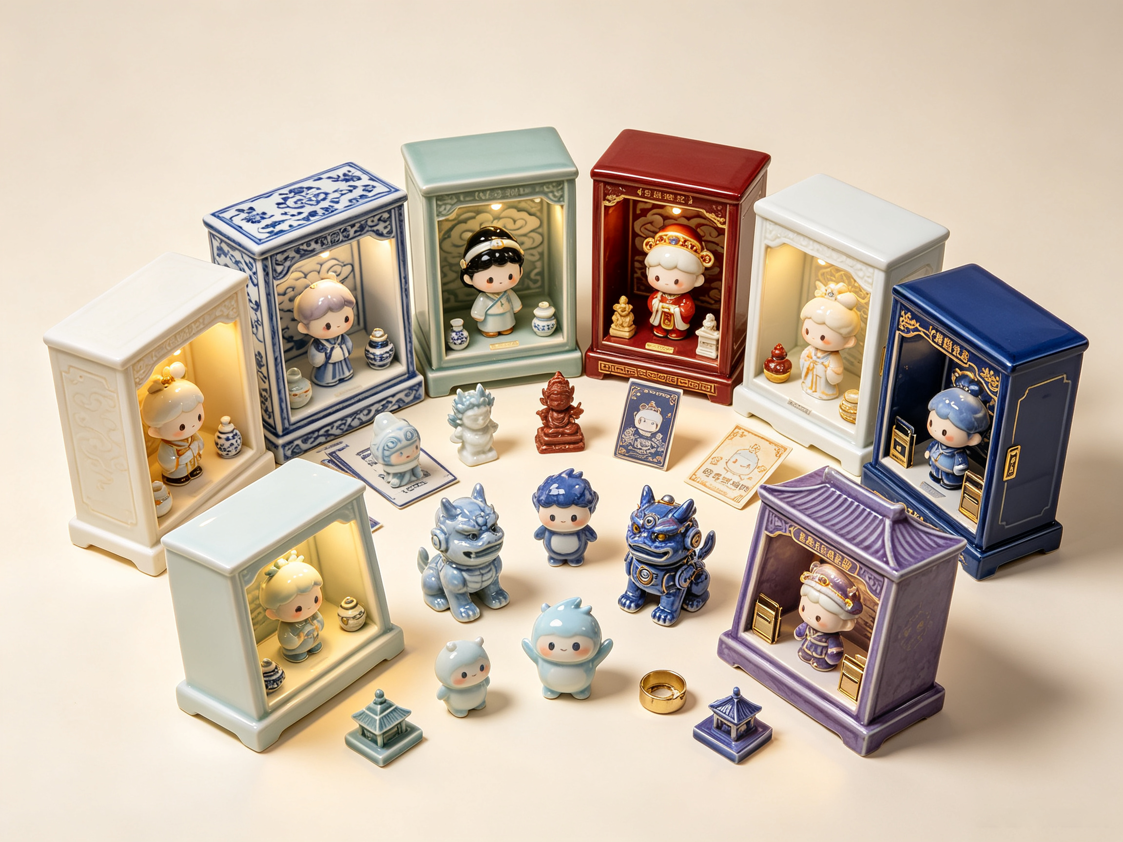 Design of Eastern Intangible Cultural Heritage Ceramic Trendy Toy Figure 1，