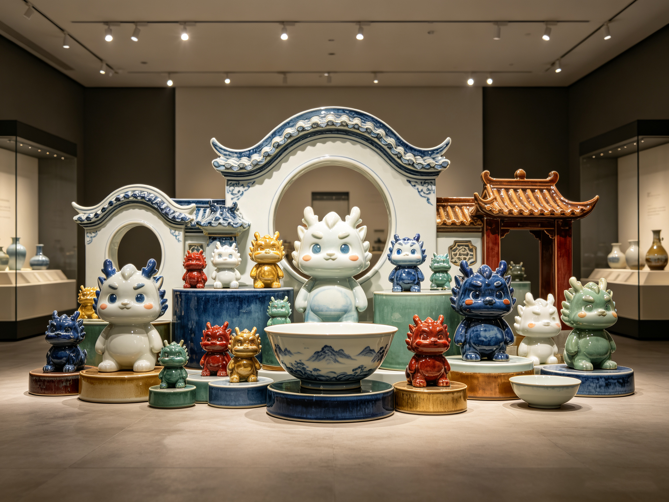 Design of Eastern Intangible Cultural Heritage Ceramic Trendy Toy Figure 1，