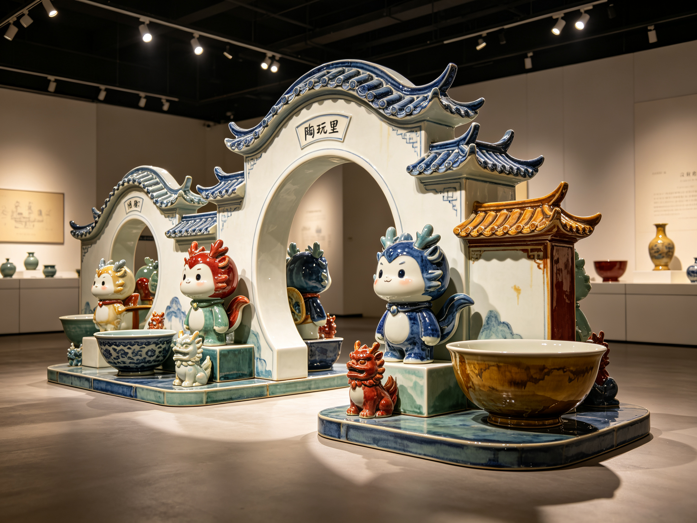 Design of Eastern Intangible Cultural Heritage Ceramic Trendy Toy Figure 1，