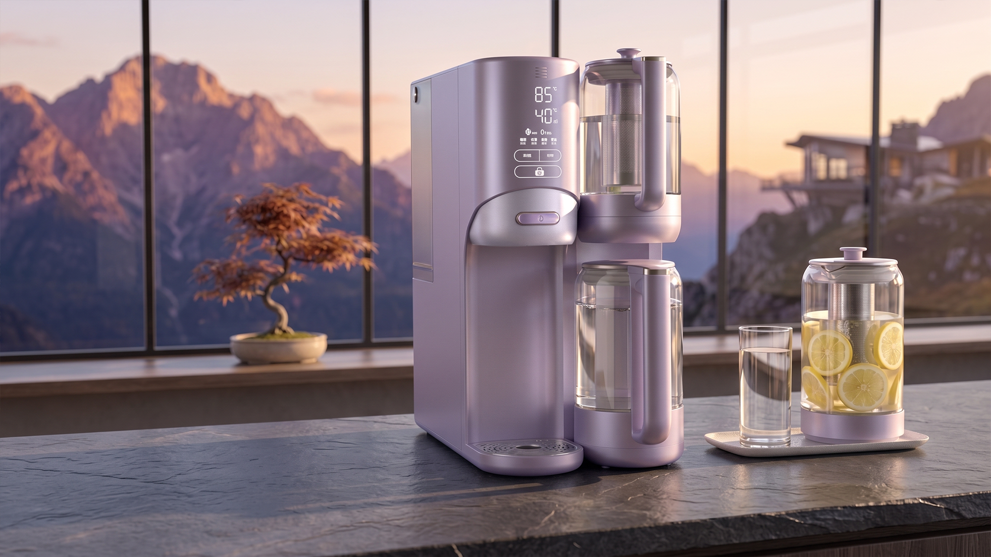 industrial design，product design，Desktop water purifier，Home Furnishing，Health pot，Drinking machine，