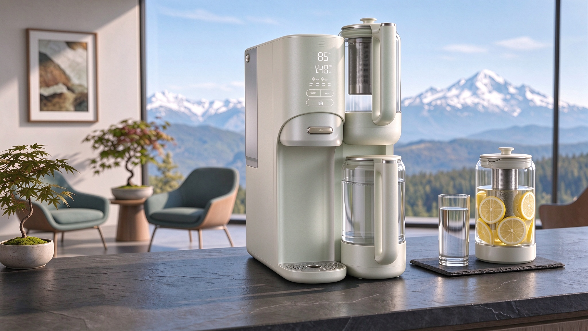 industrial design，product design，Desktop water purifier，Home Furnishing，Health pot，Drinking machine，