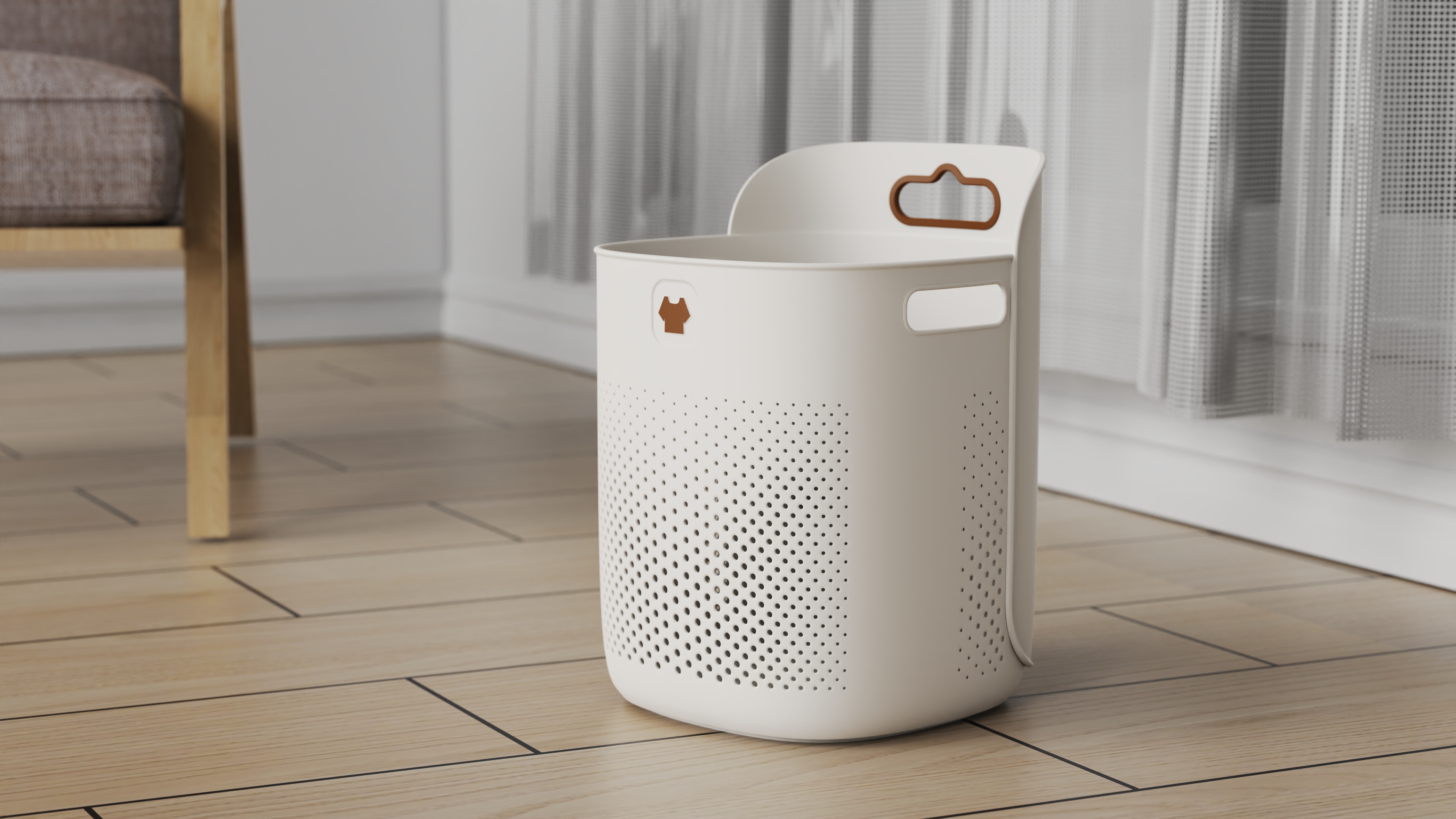 product design，Appearance design，industrial design，Household commodity product design，Dirty clothes basket appearance design，Product Design Case Sharing，