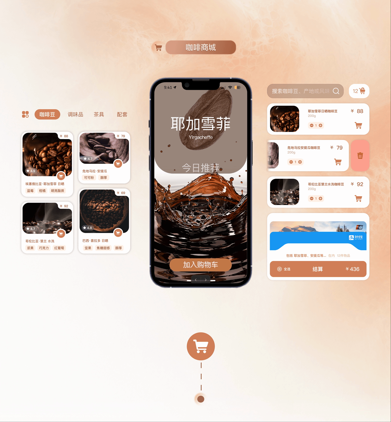 UI design，App Design，Interaction design，Coffee Brand，