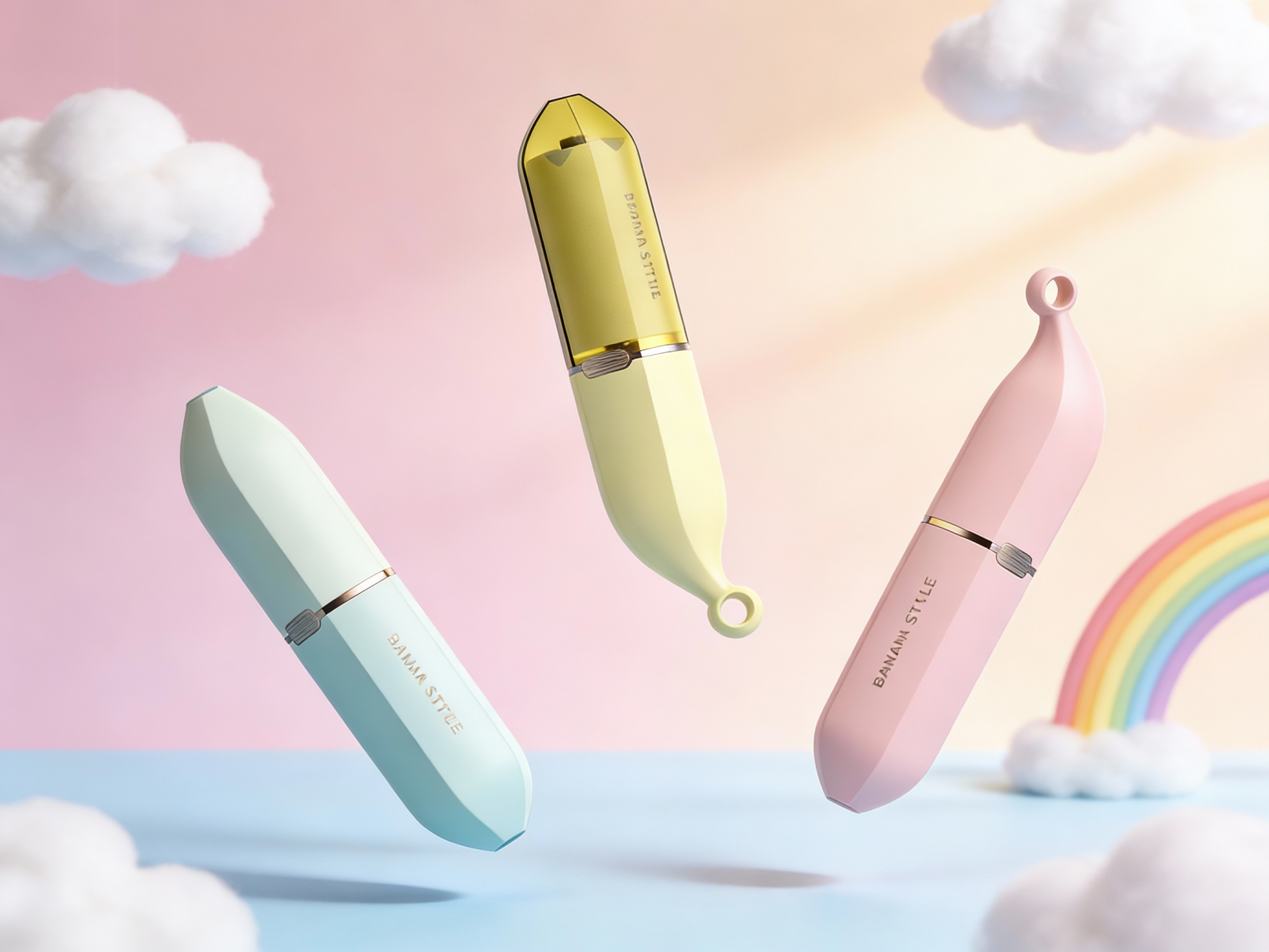 Hair sticking device，Banana shape，Cartoon hair sticking device，Dust removal hand-held hair gluing device，