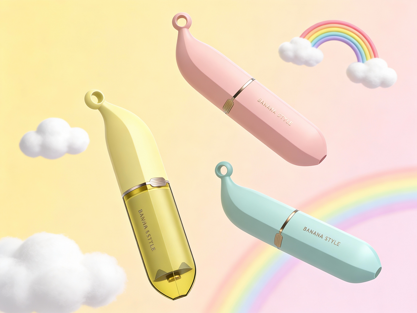 Hair sticking device，Banana shape，Cartoon hair sticking device，Dust removal hand-held hair gluing device，