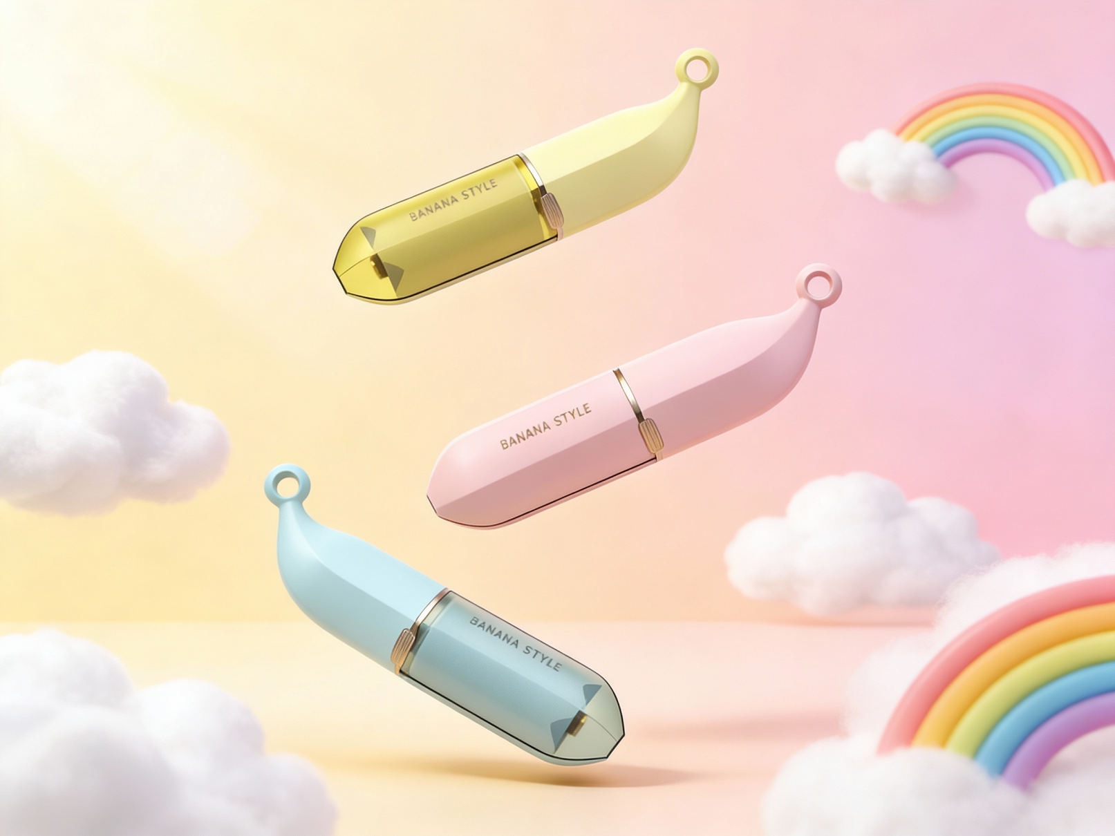 Hair sticking device，Banana shape，Cartoon hair sticking device，Dust removal hand-held hair gluing device，