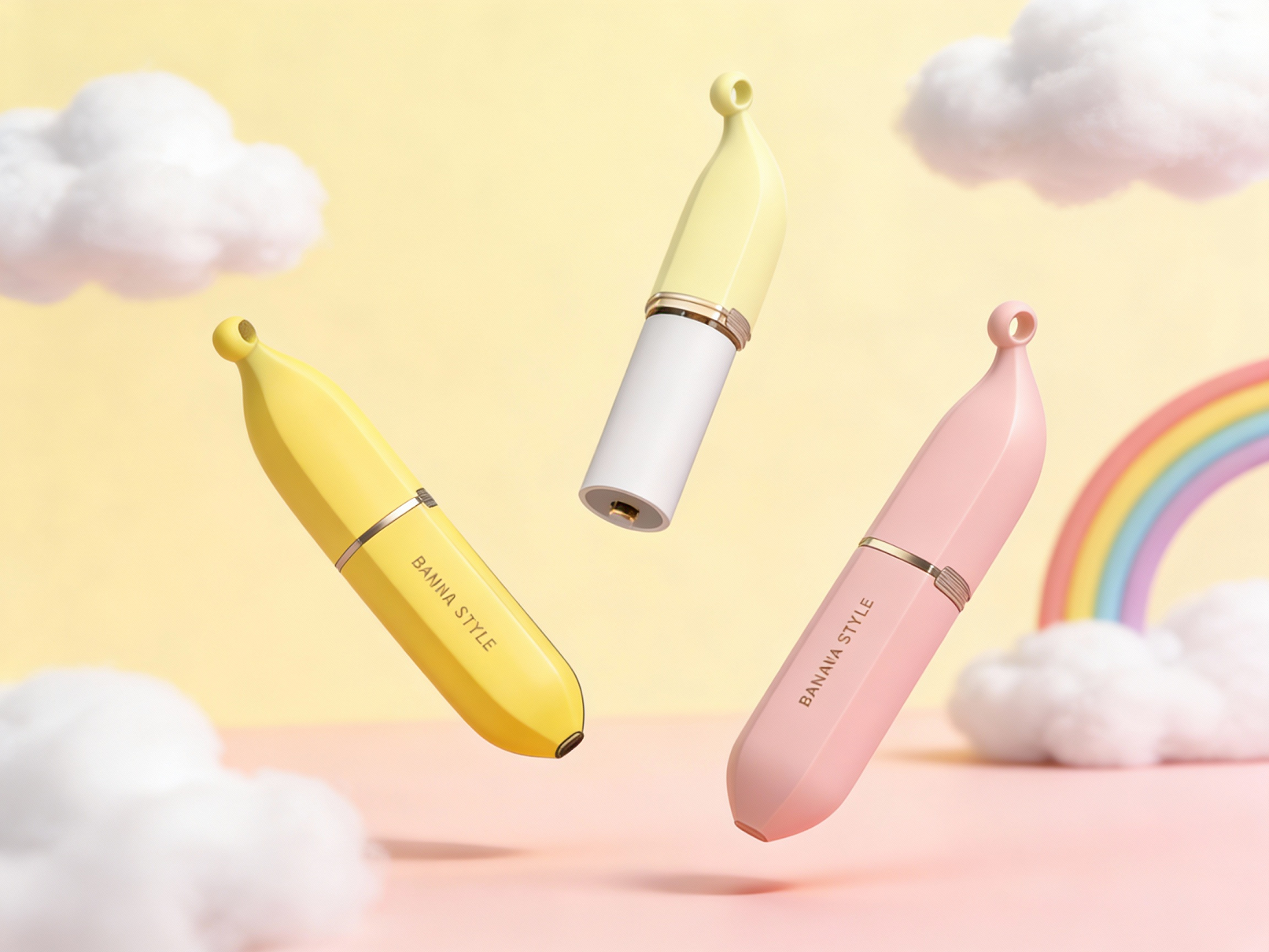 Hair sticking device，Banana shape，Cartoon hair sticking device，Dust removal hand-held hair gluing device，