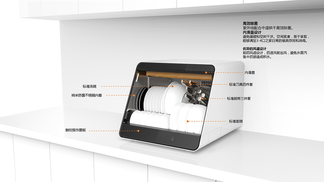 Desktop disinfection cabinet，Home appliance design，Innovative design，industrial design，Mass production products，Kangbao Electric，