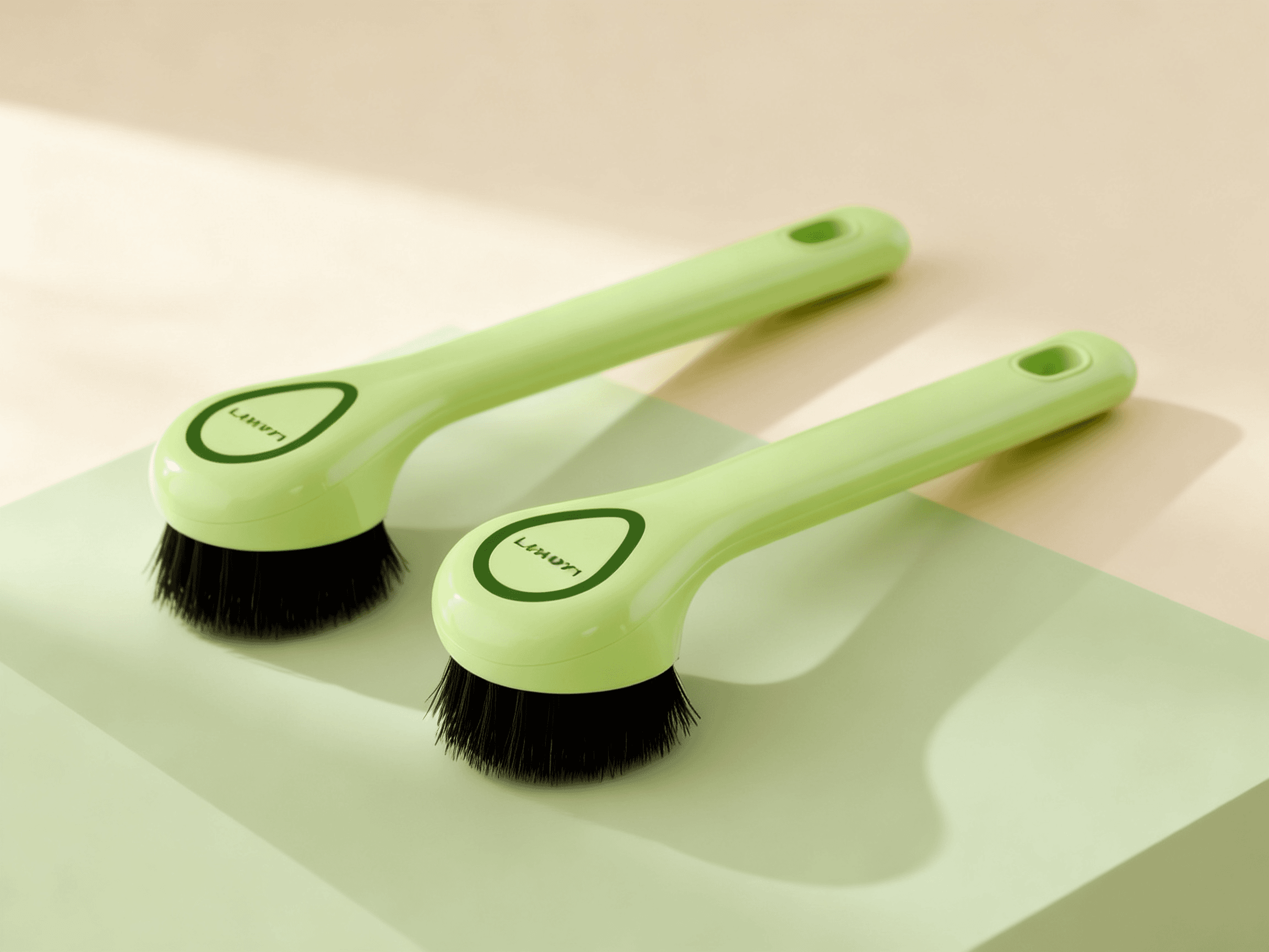 Toilet brush，Pot brush design，Design of Roller Hair Sticker，Household cleaning kit combination design，avocado green color matching，