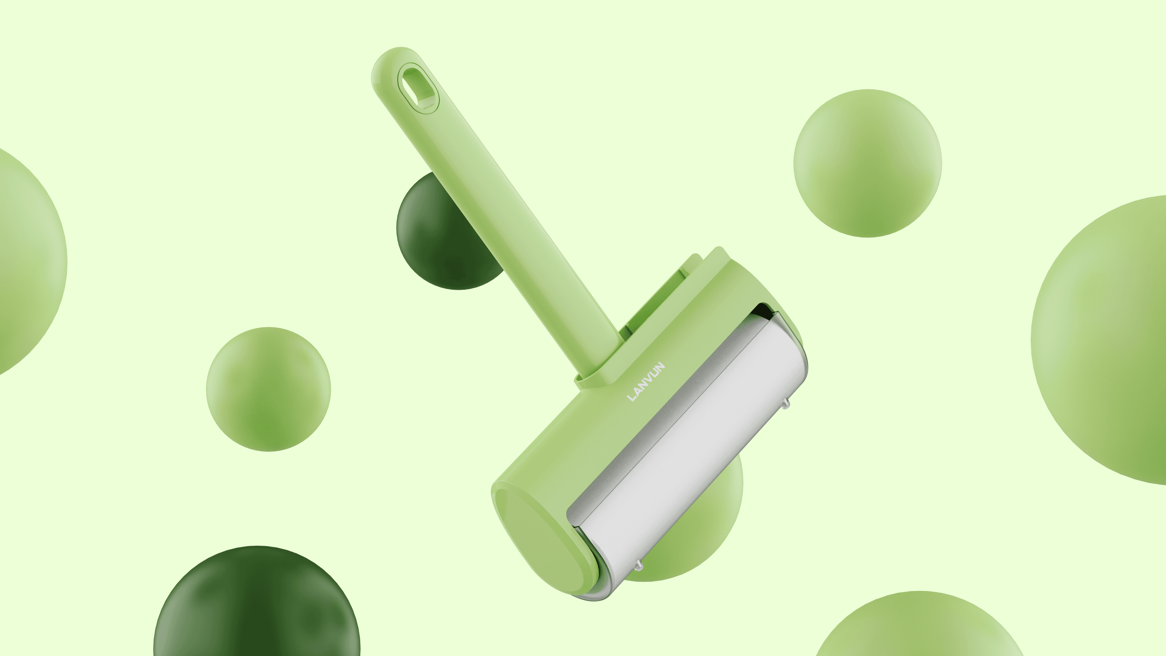 Toilet brush，Pot brush design，Design of Roller Hair Sticker，Household cleaning kit combination design，avocado green color matching，