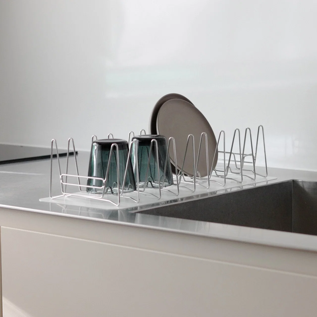Slim Fold Dish Rack，Foldable，Save space，304 stainless steel，Patented spring structure，