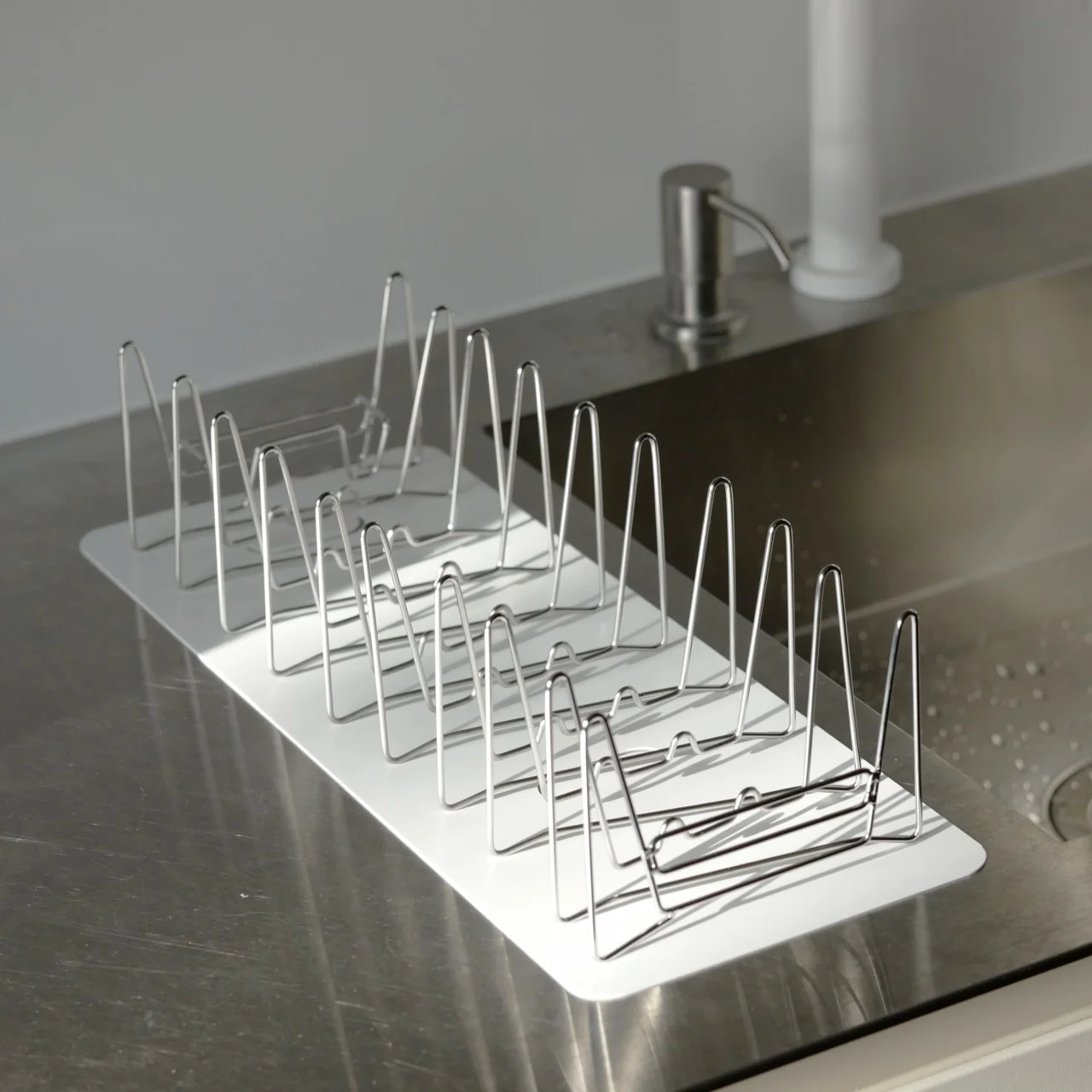 Slim Fold Dish Rack，Foldable，Save space，304 stainless steel，Patented spring structure，