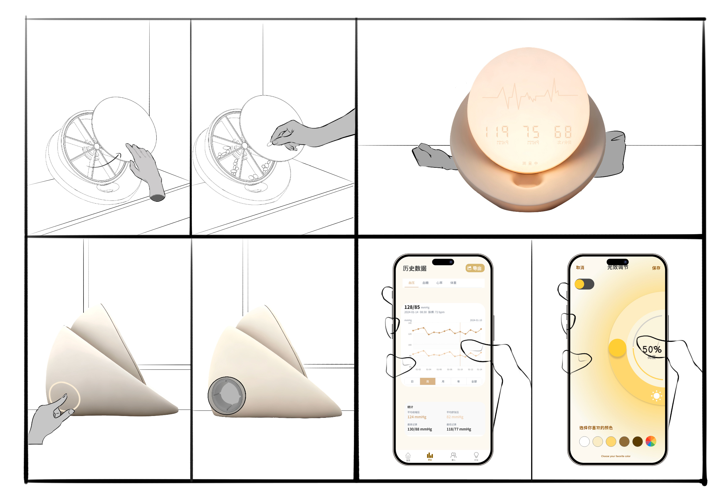 Diabetic，intelligence，interactive，elderly group，Desk lamp，Dispensing medicine，