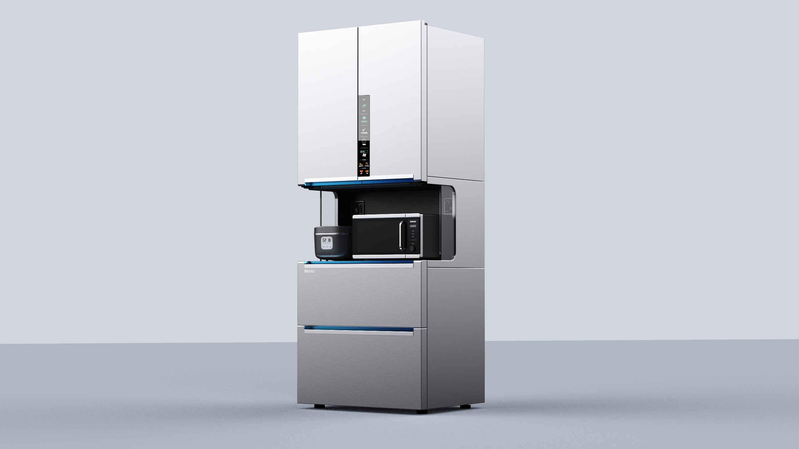 Kitchen appliances，Refrigerator，Appearance design，industrial design，product design，Hand board making，